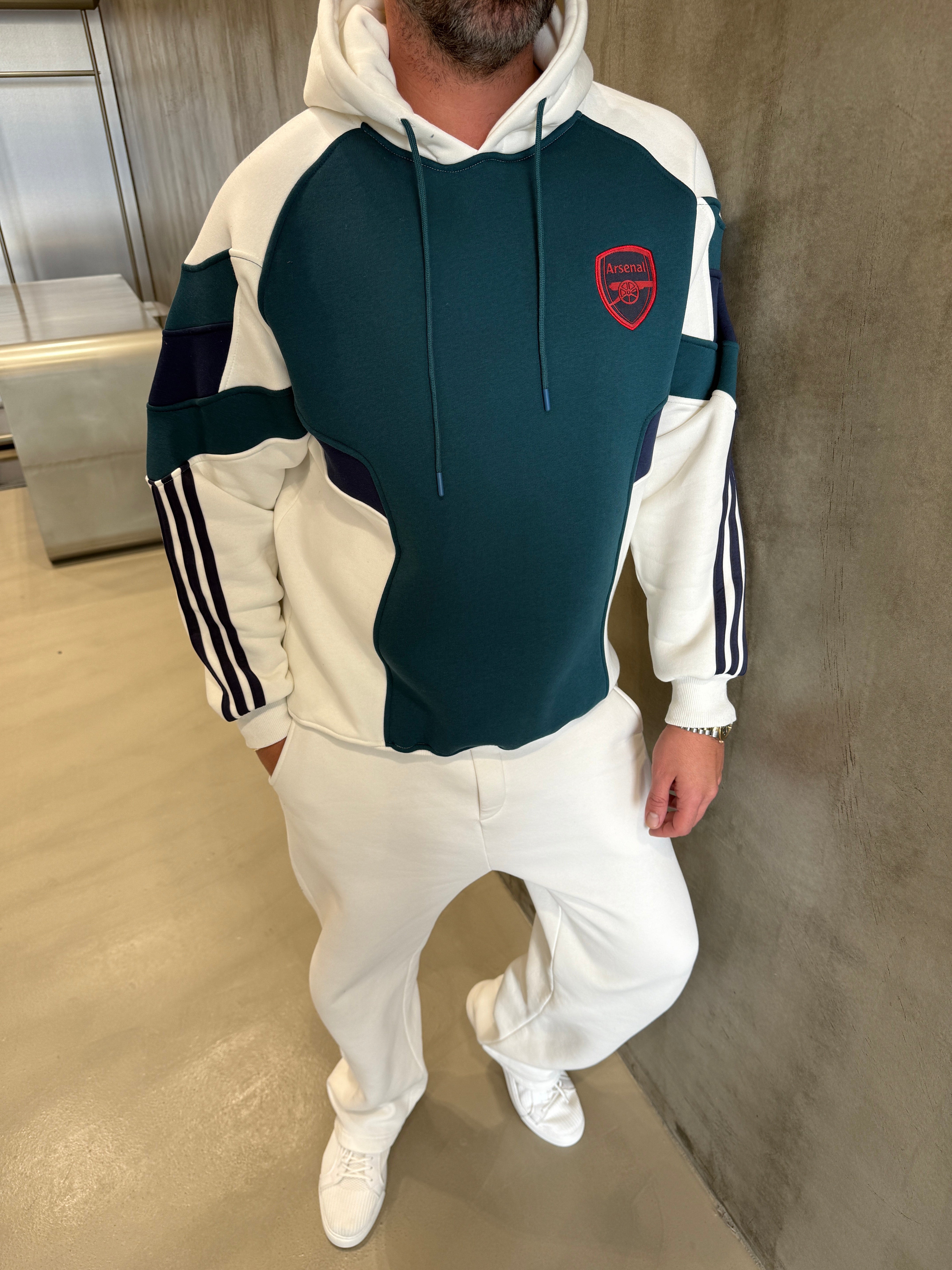 Petrol 3 İplik Kapüşonlu Sweat