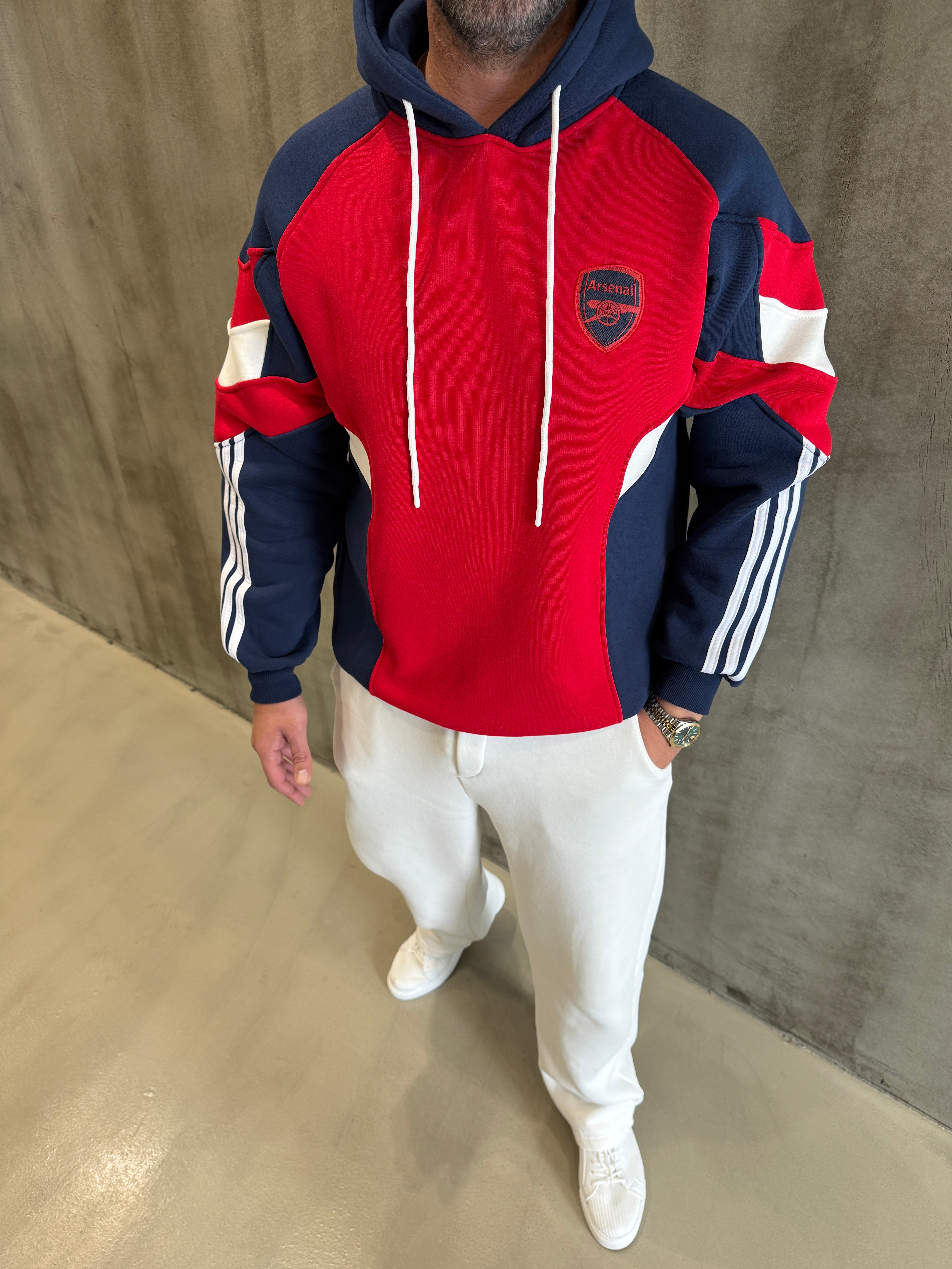 Kırmızı 3 İplik Kapüşonlu Sweat