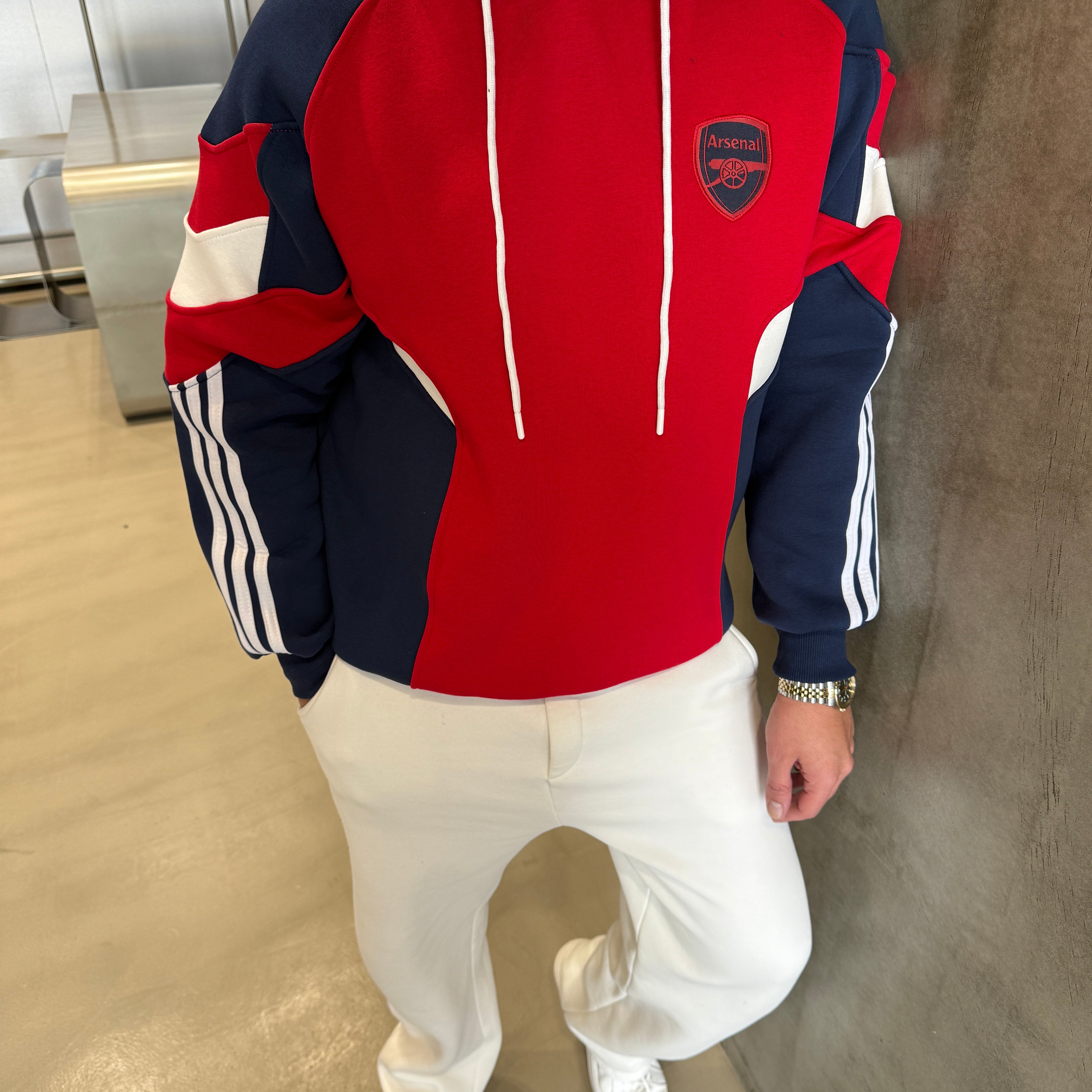 Kırmızı 3 İplik Kapüşonlu Sweat