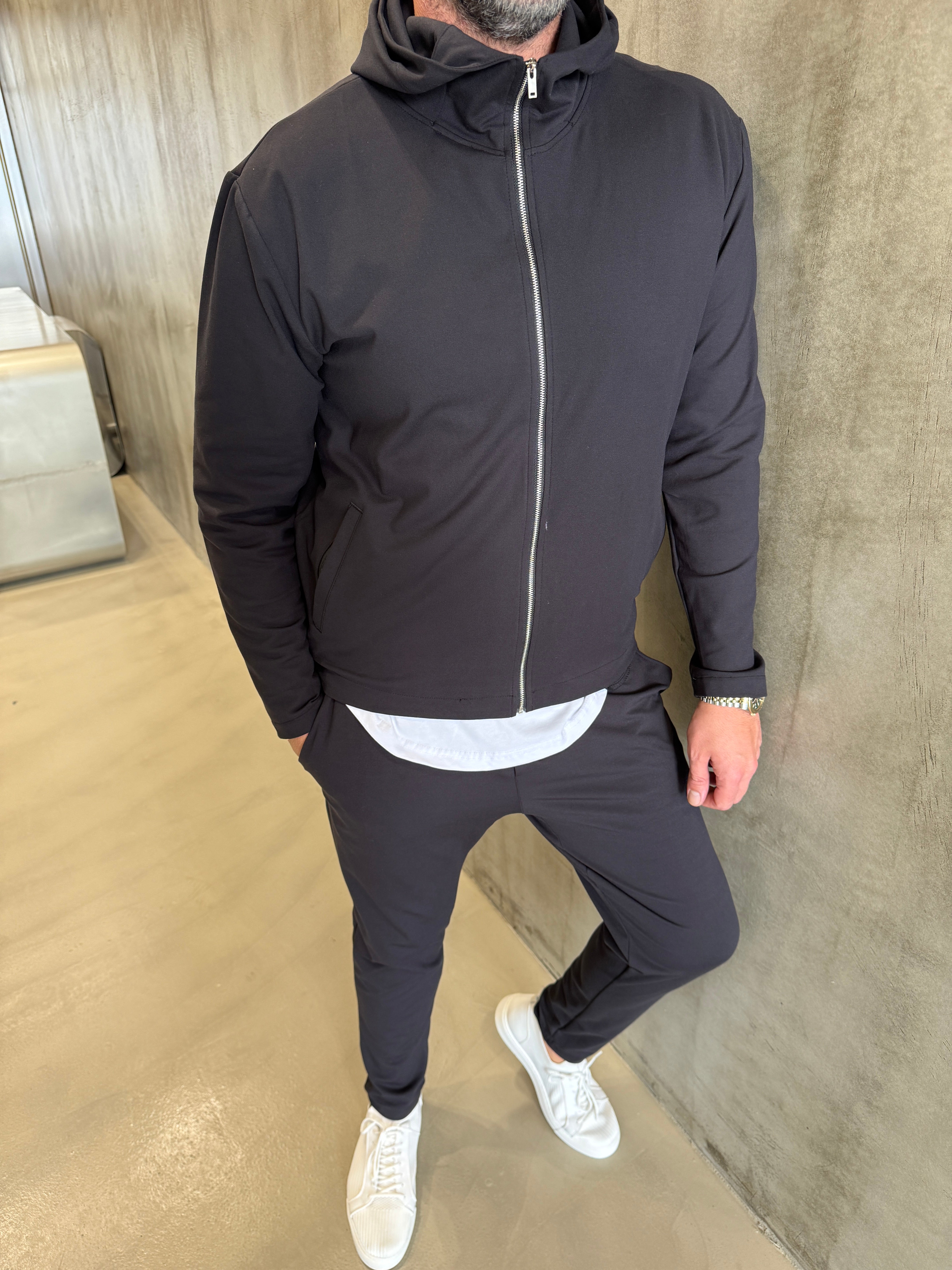 Siyah Scuba Kumaş Takım