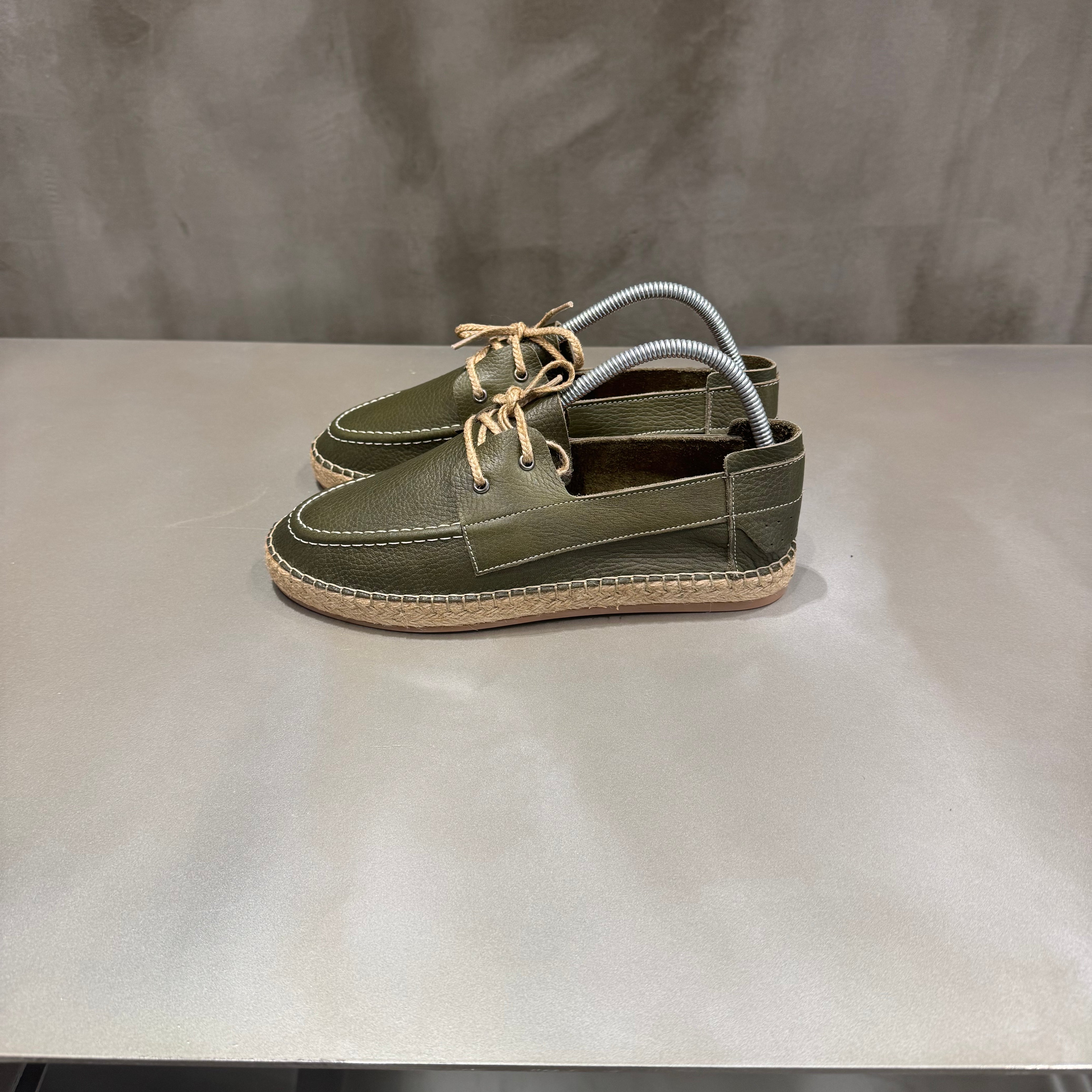 Yeşil Deri Lukka Ayakkabı