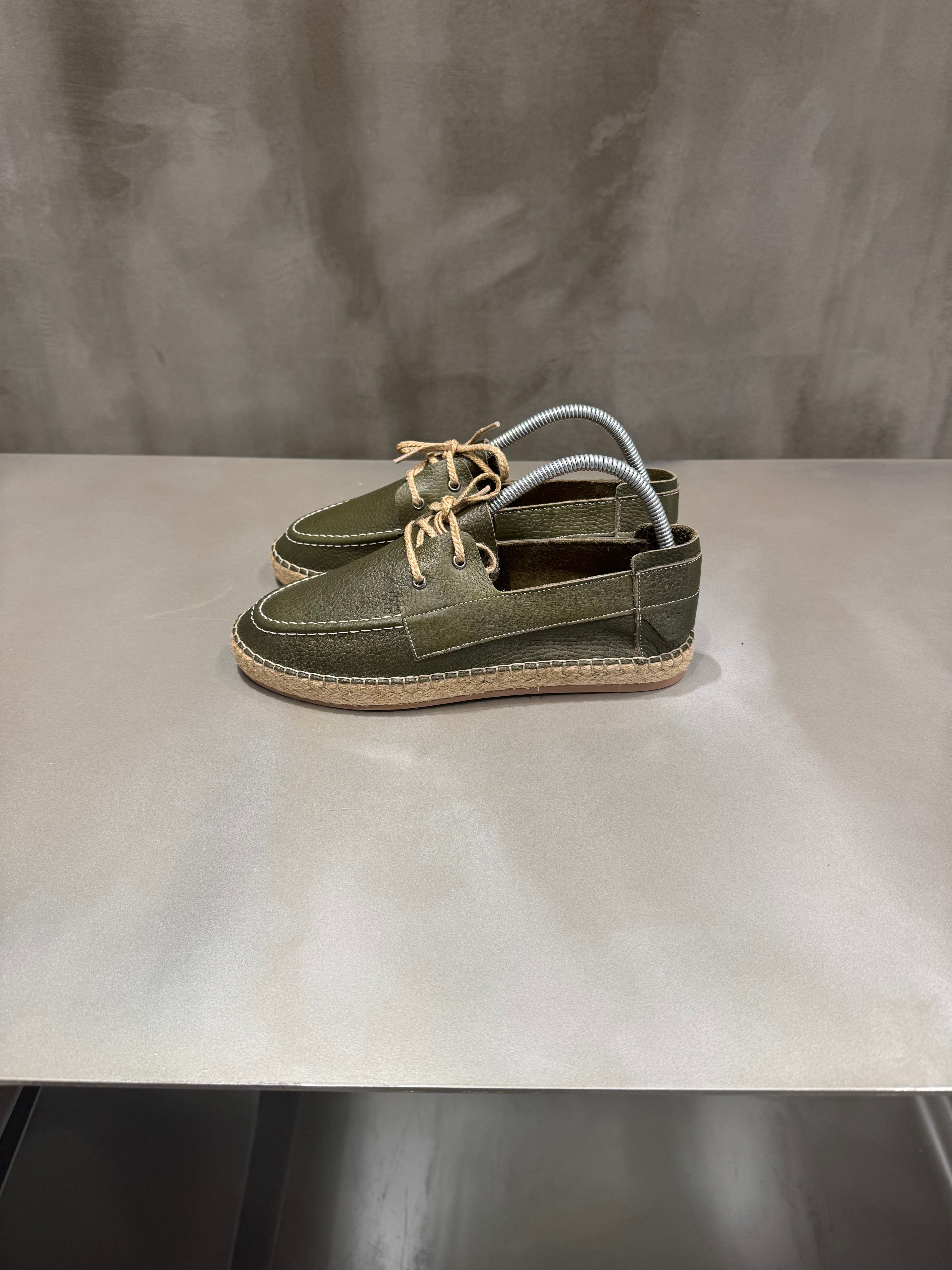 Yeşil Deri Lukka Ayakkabı