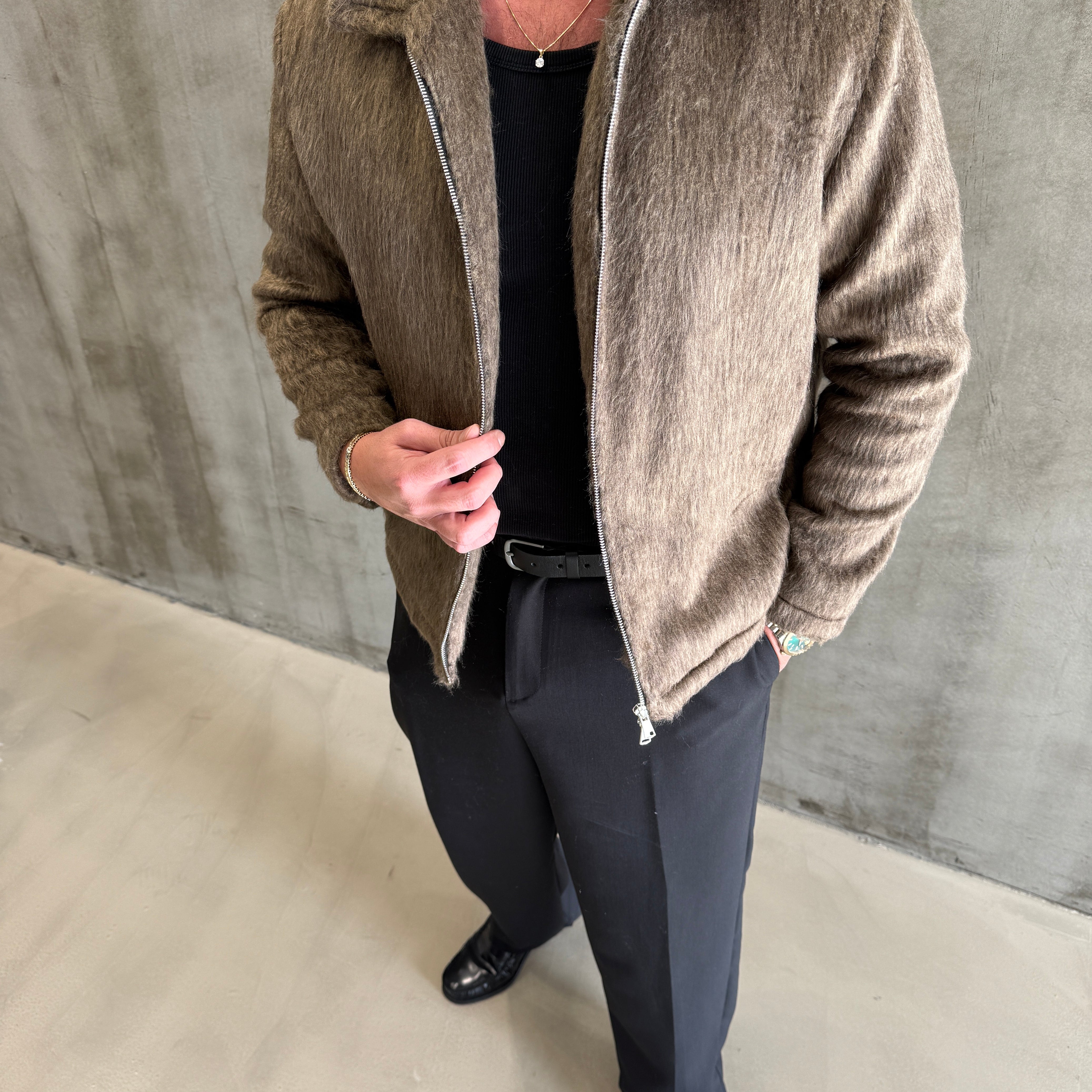 Mavi Sakallı Kumaş Ceket