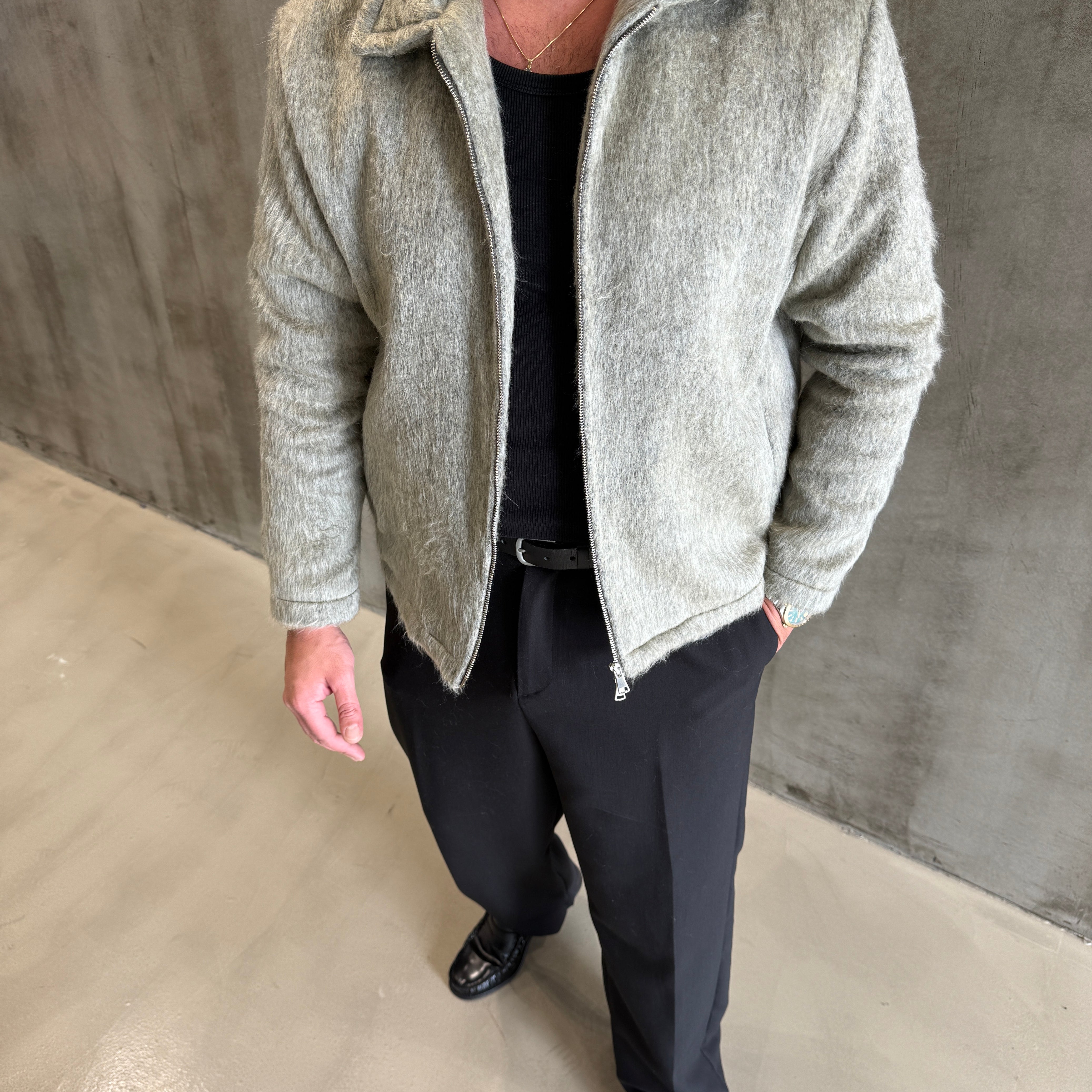 Mavi Sakallı Kumaş Ceket