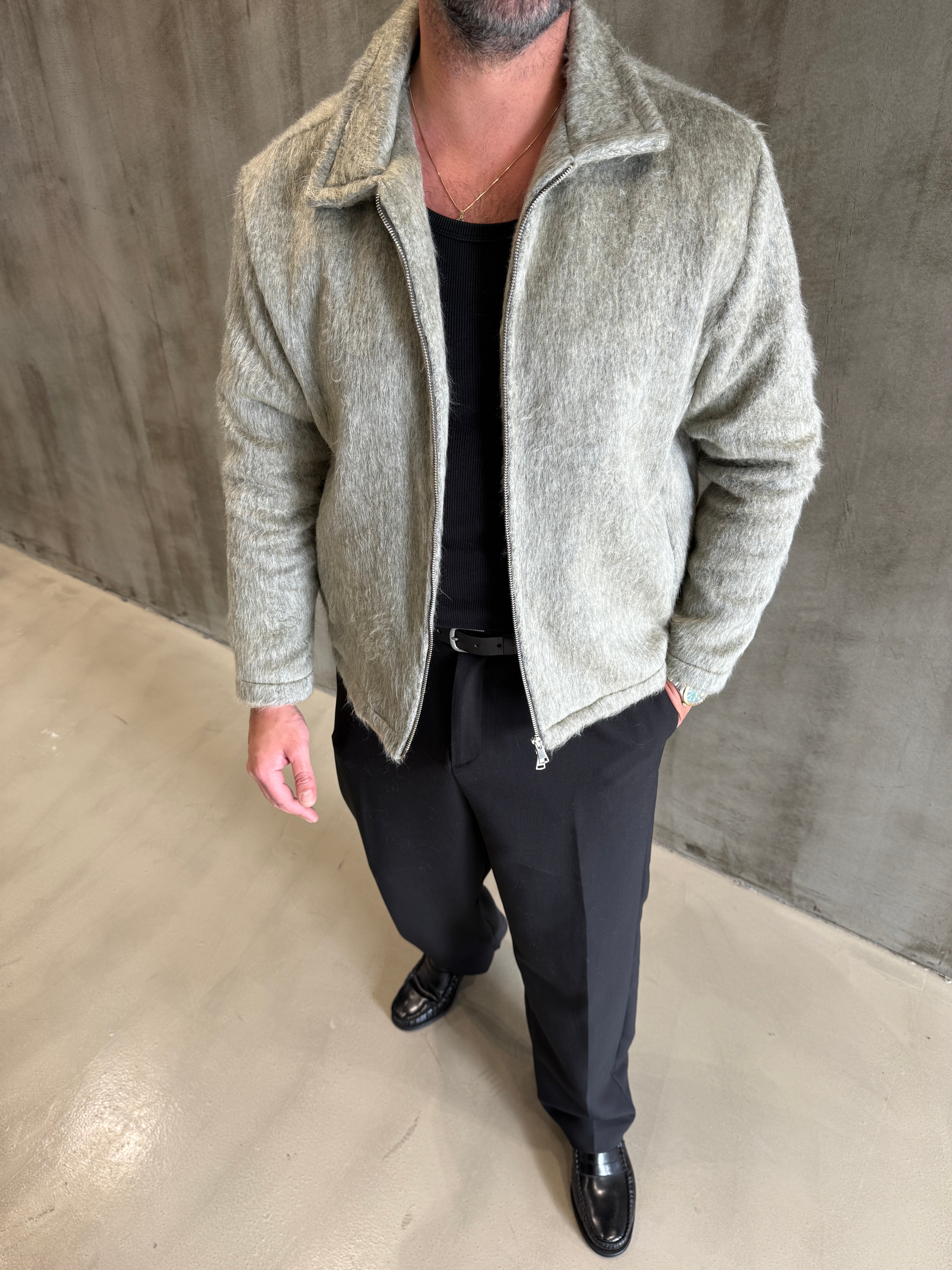 Mavi Sakallı Kumaş Ceket