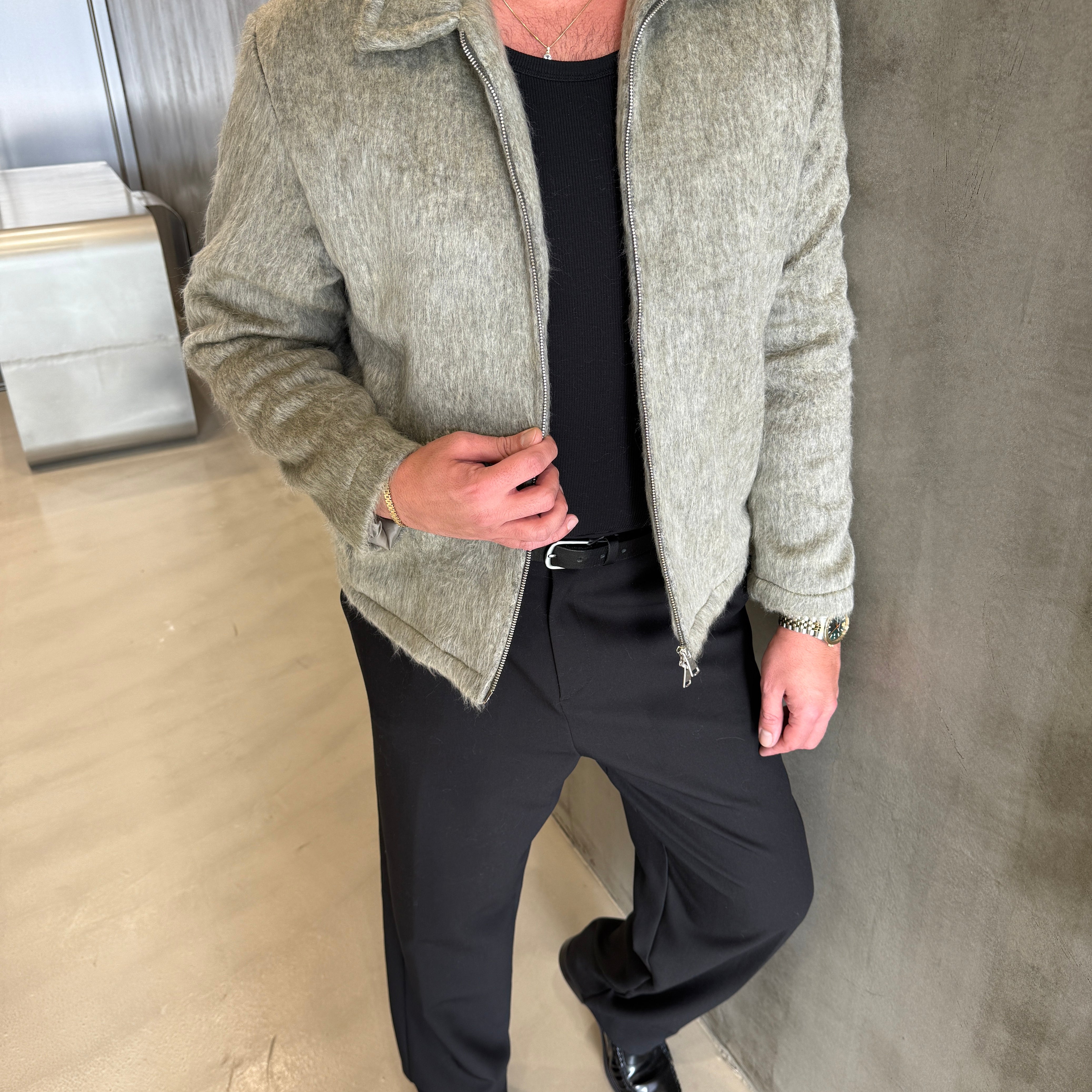 Mavi Sakallı Kumaş Ceket