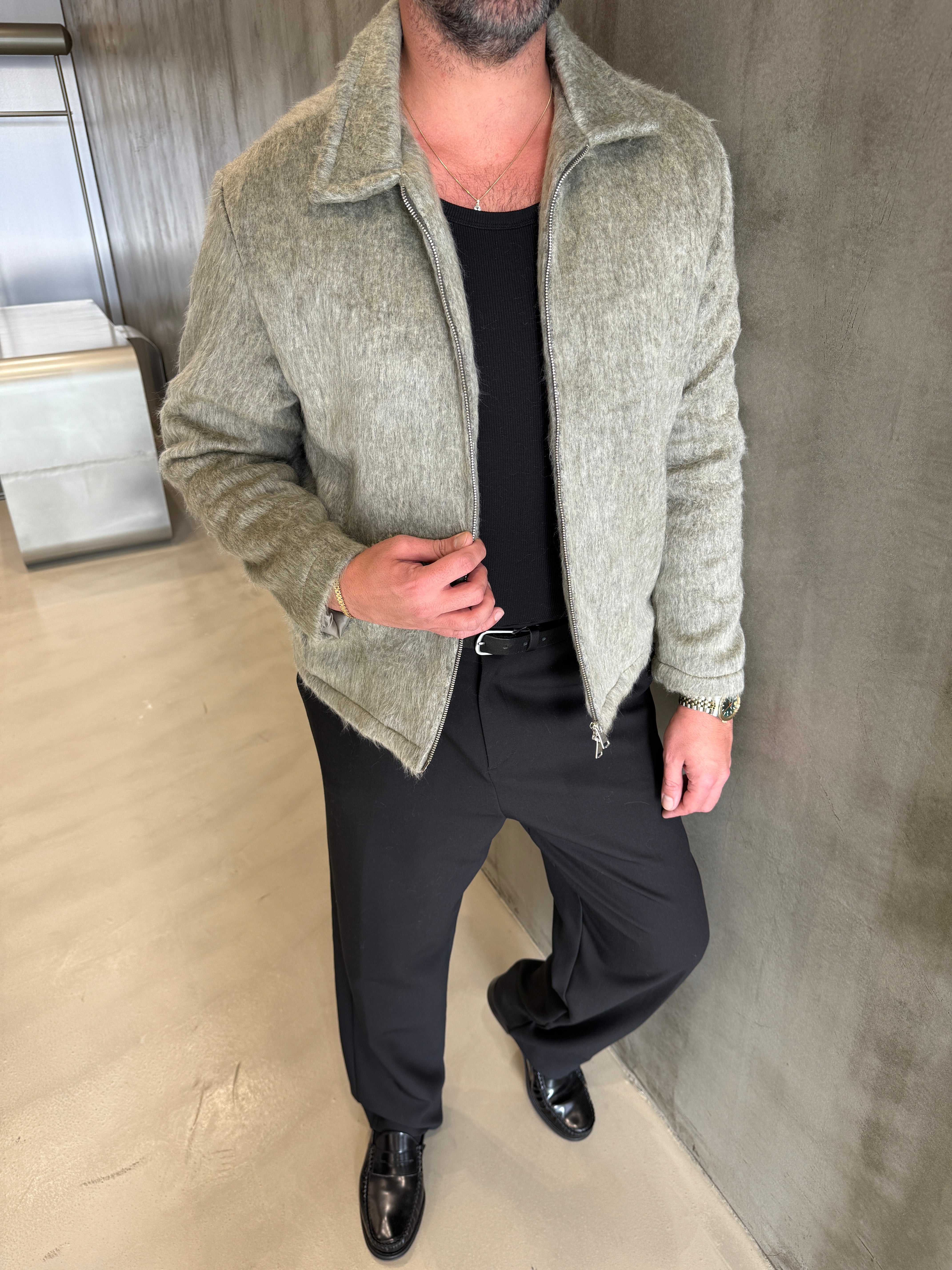 Mavi Sakallı Kumaş Ceket