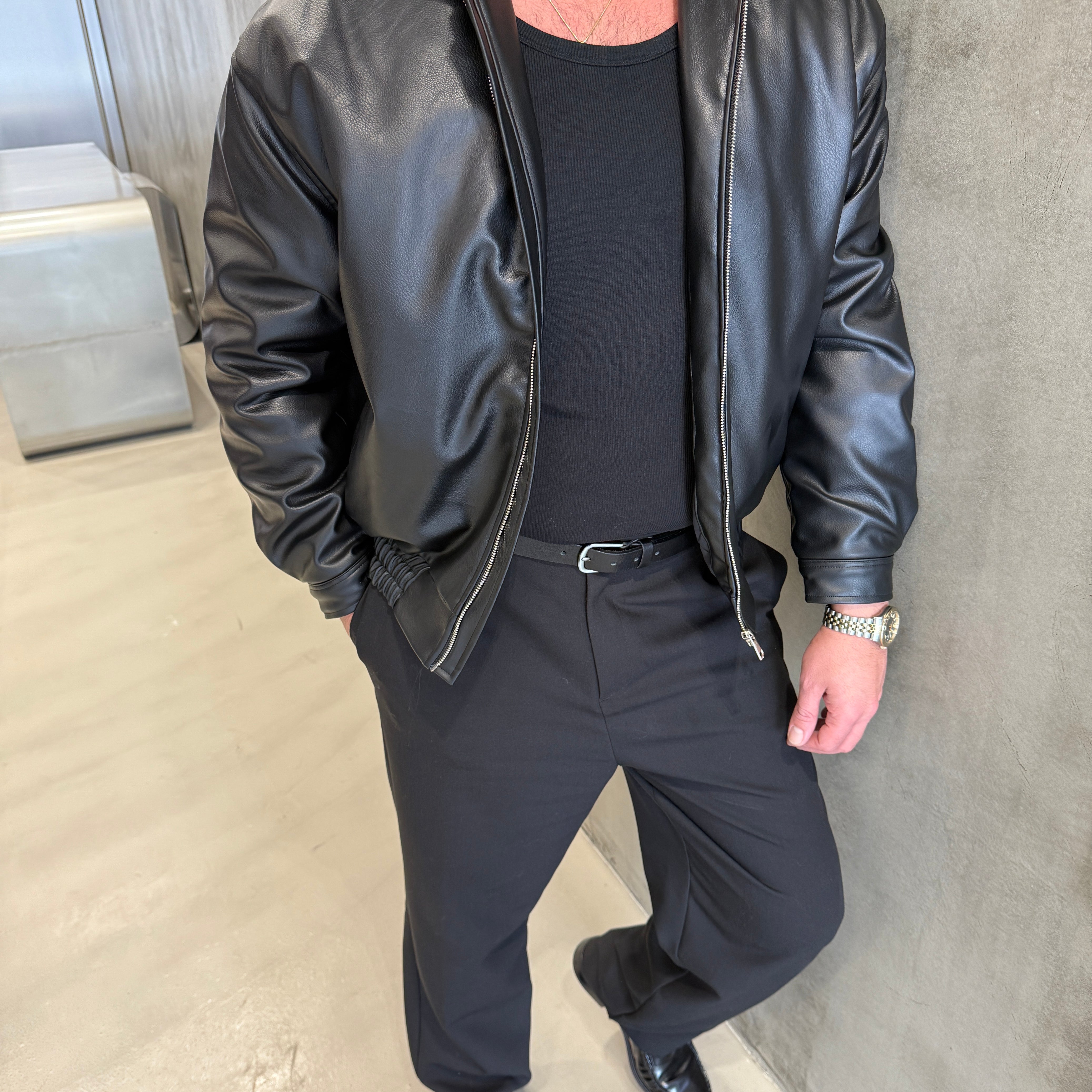 Kahve Bomber Deri Ceket