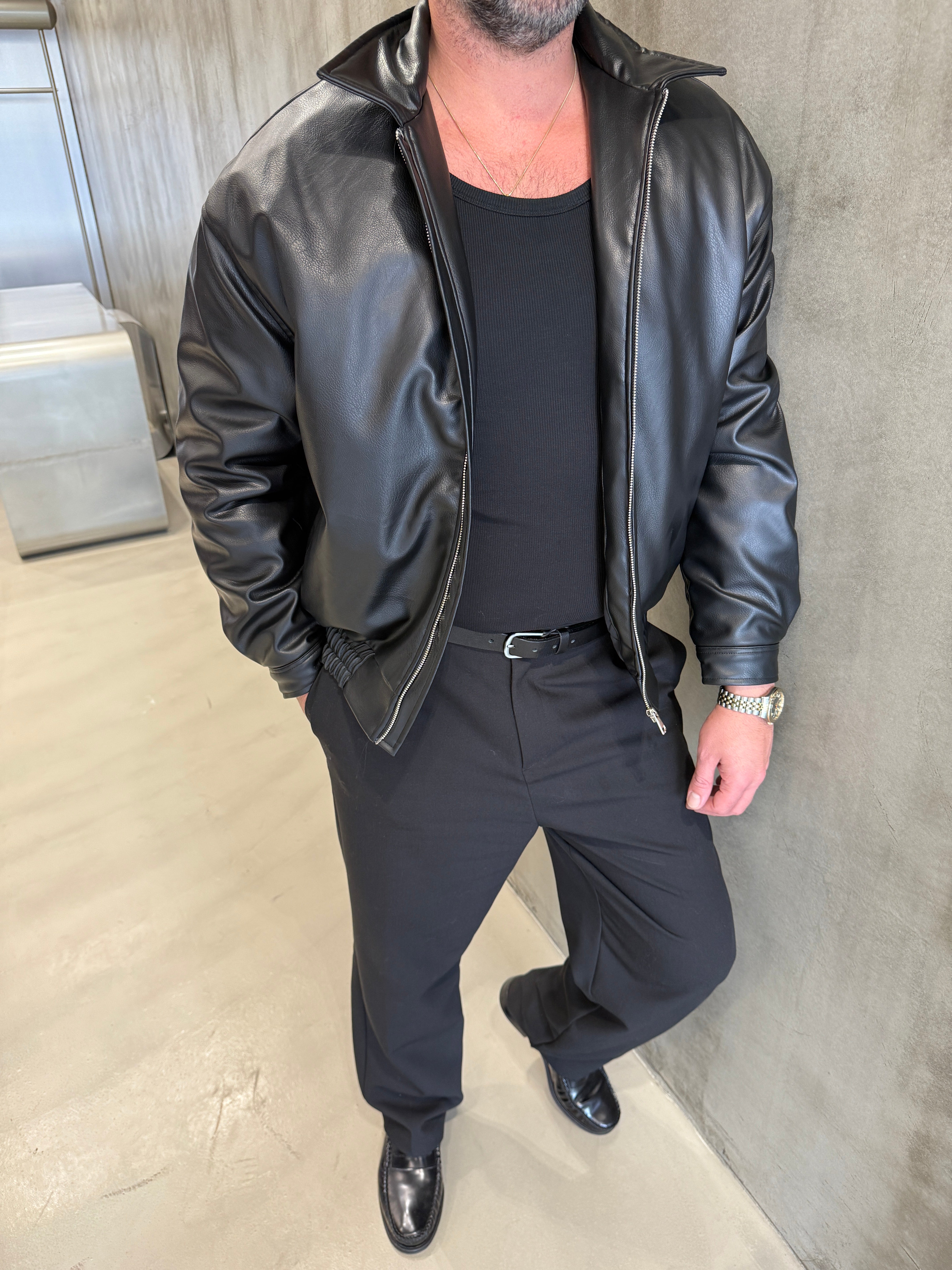 Kahve Bomber Deri Ceket