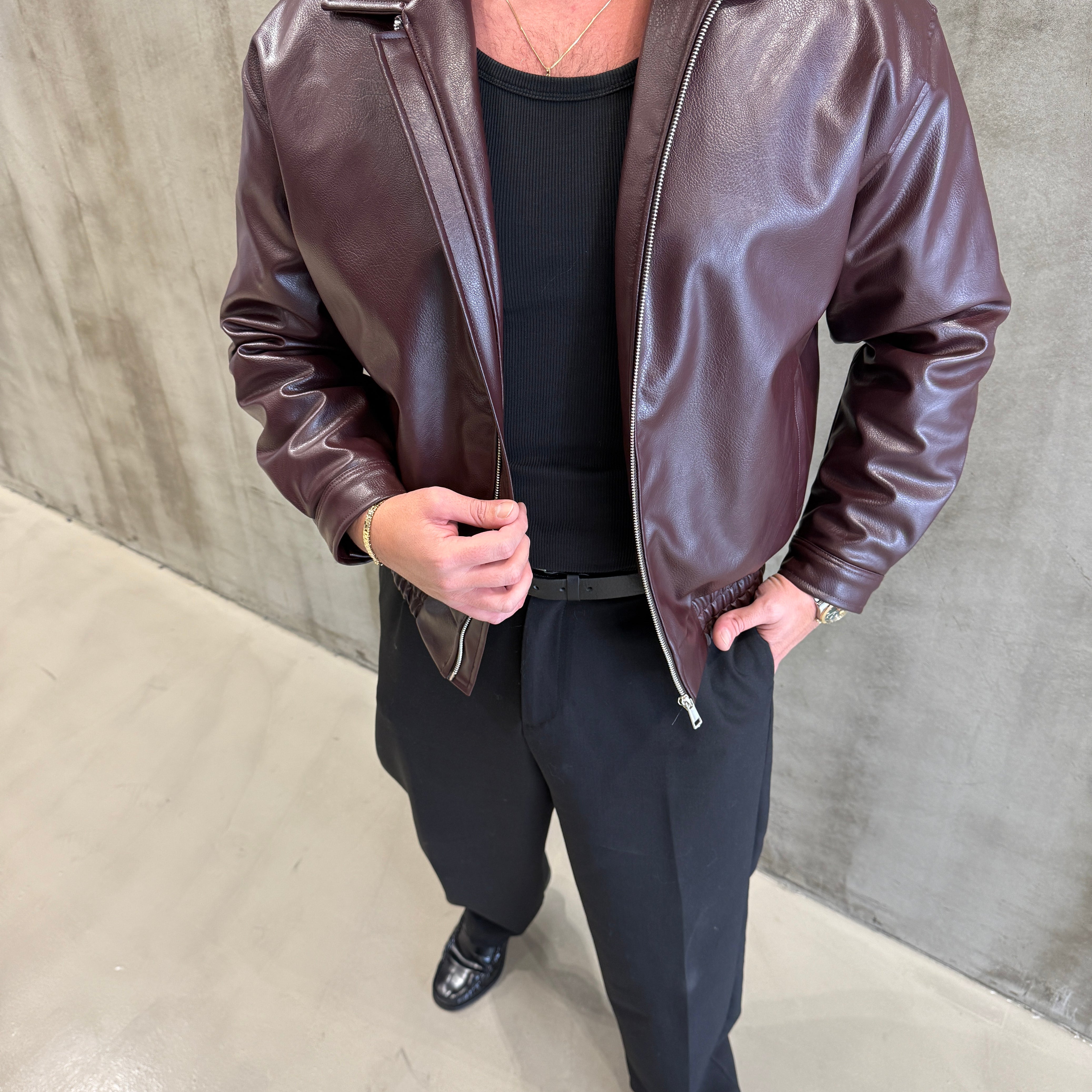 Kahve Bomber Deri Ceket