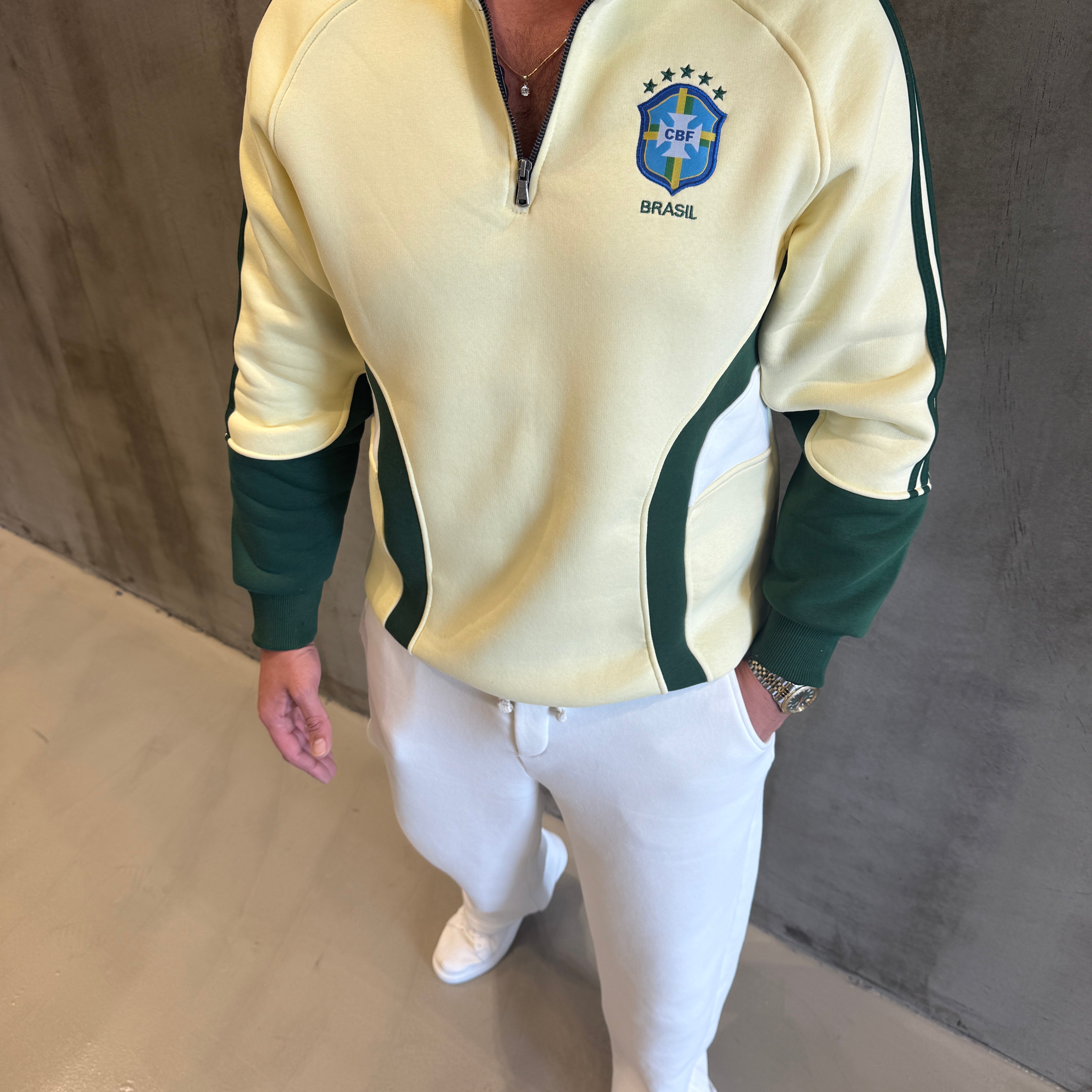 Sarı 3 İplik Forma Sweat