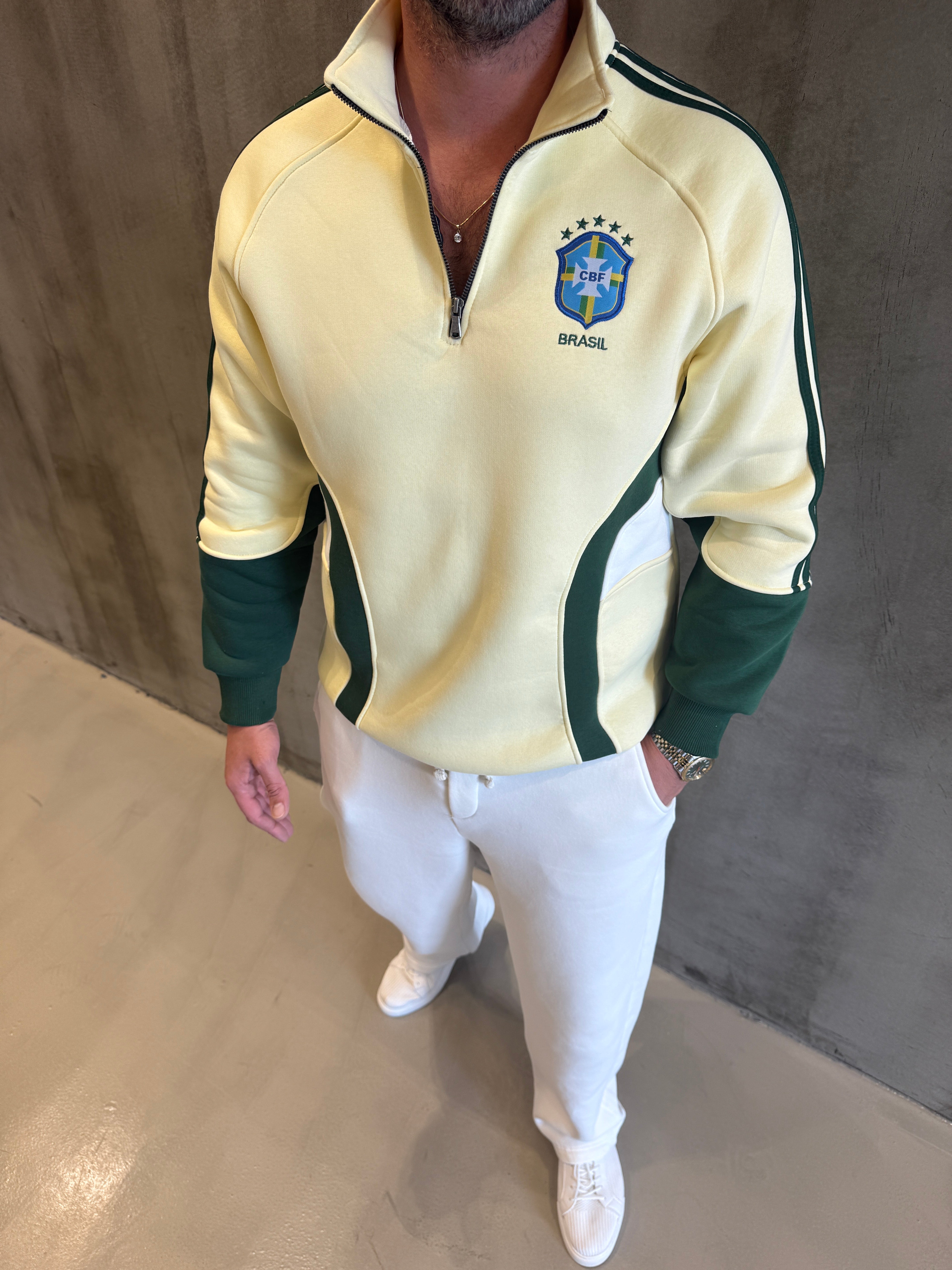 Sarı 3 İplik Forma Sweat