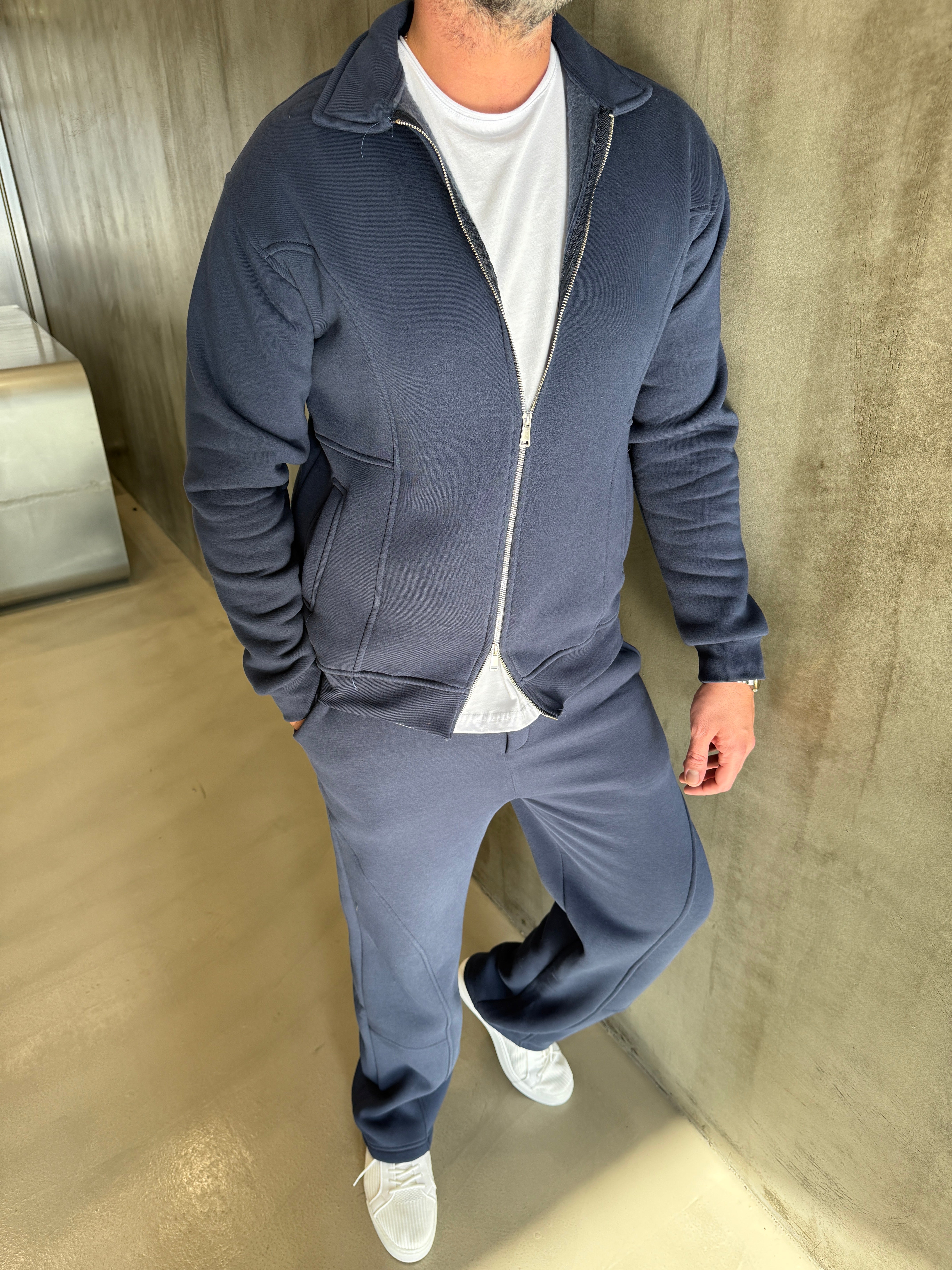 SNZ Lacivert 3 İplik Çift Fermuar Takım