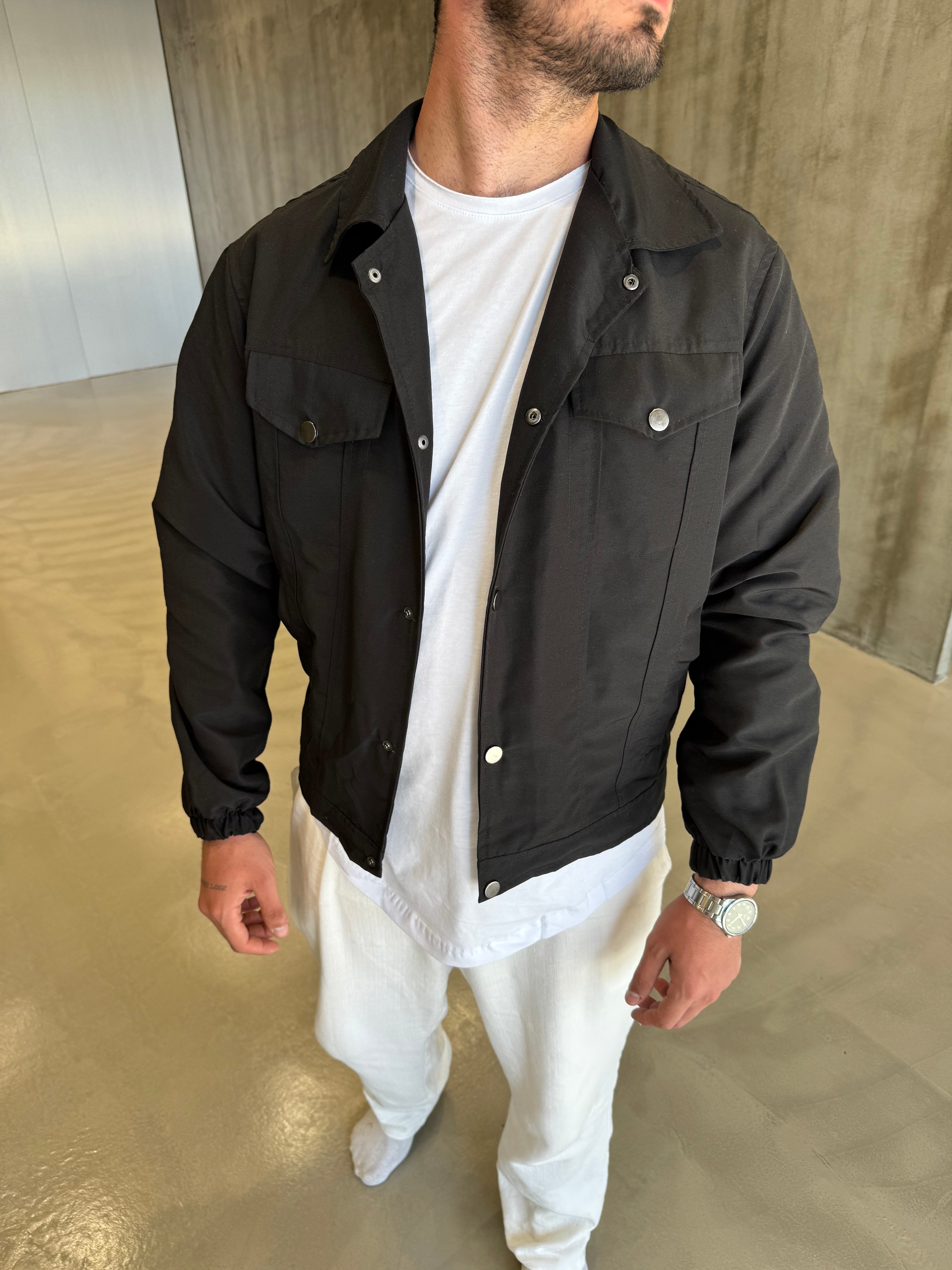 Siyah Çift Cepli Ceket