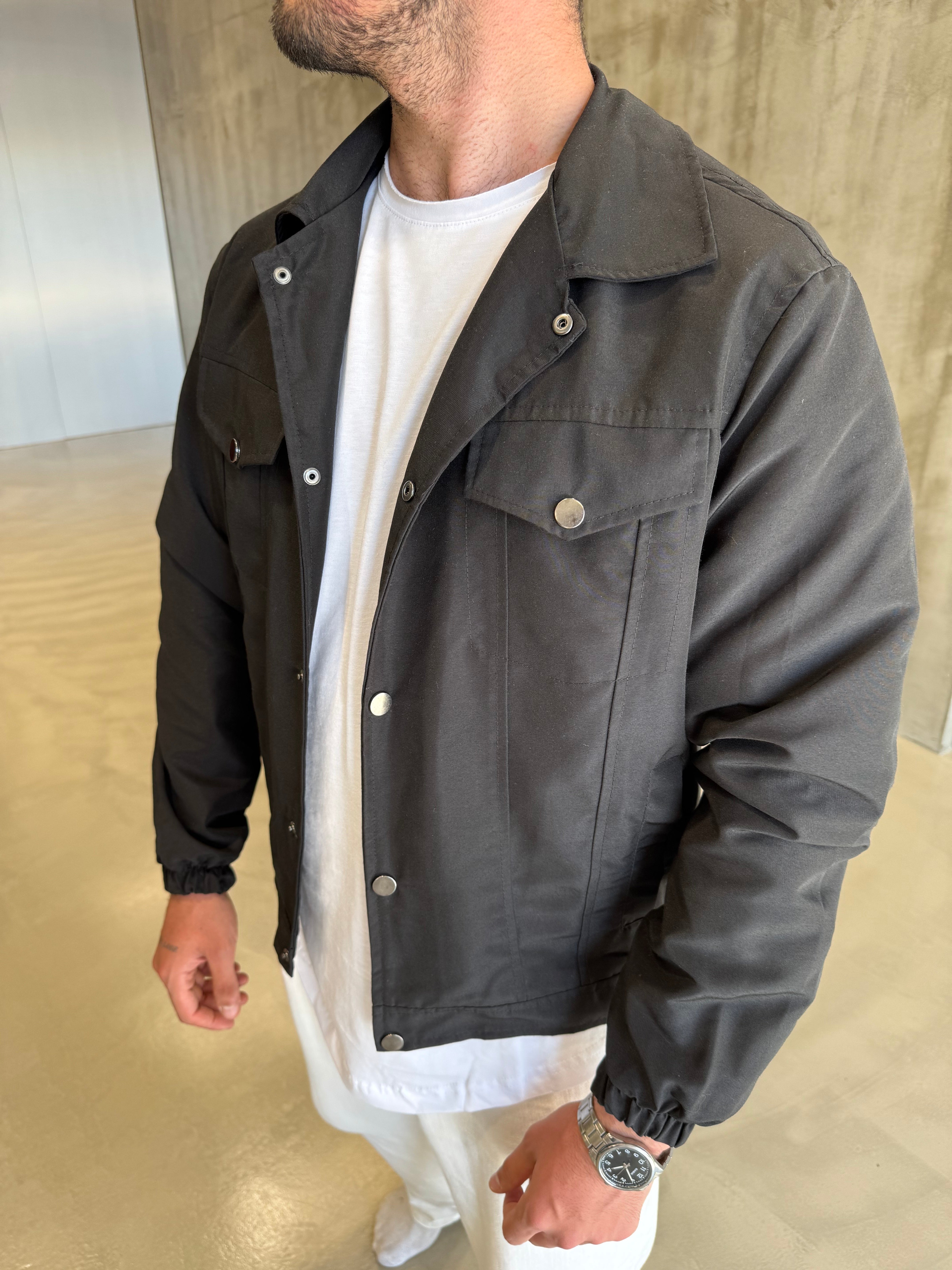 Siyah Çift Cepli Ceket