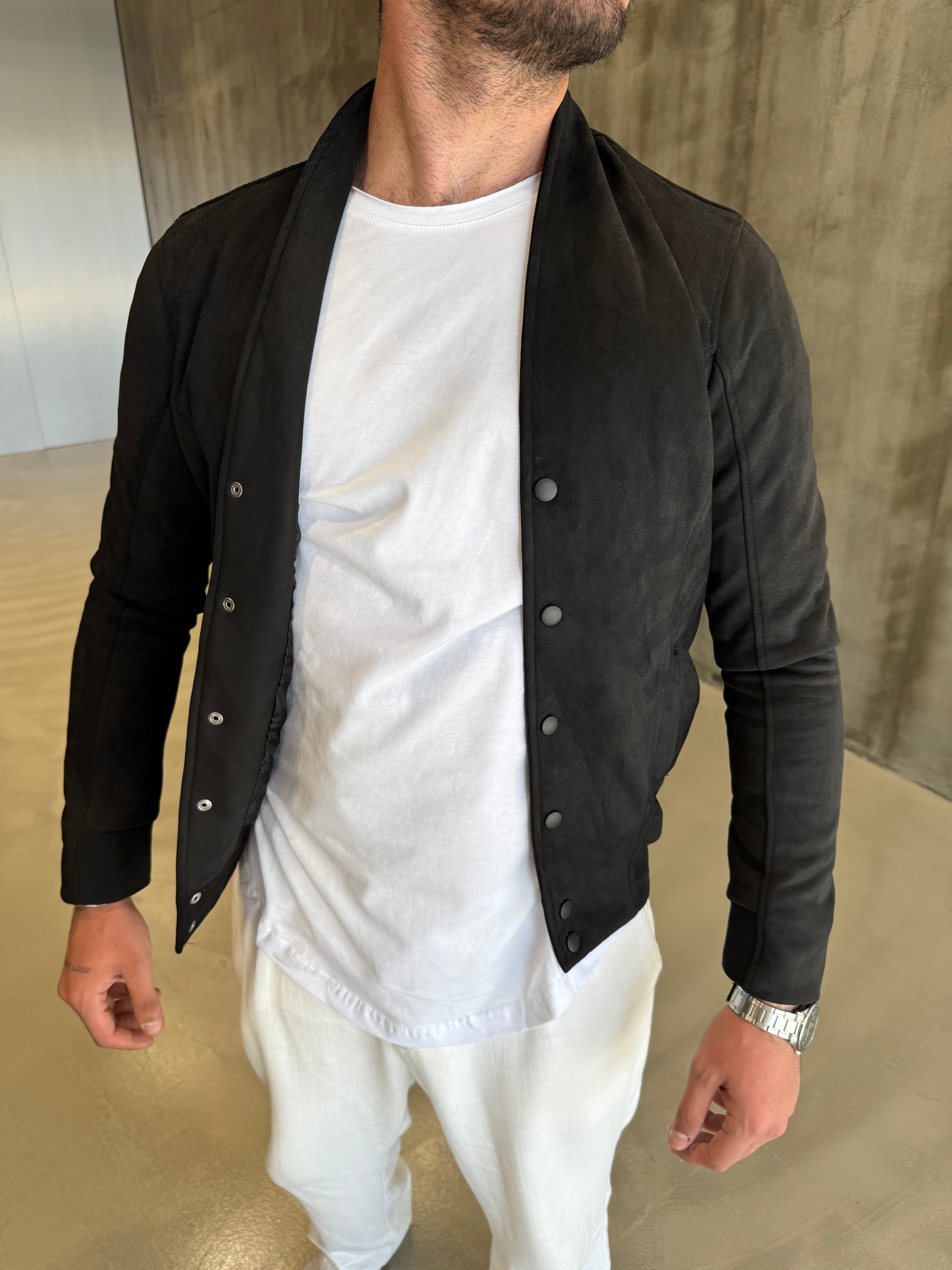 Siyah Nubuk Mevsimlik Ceket