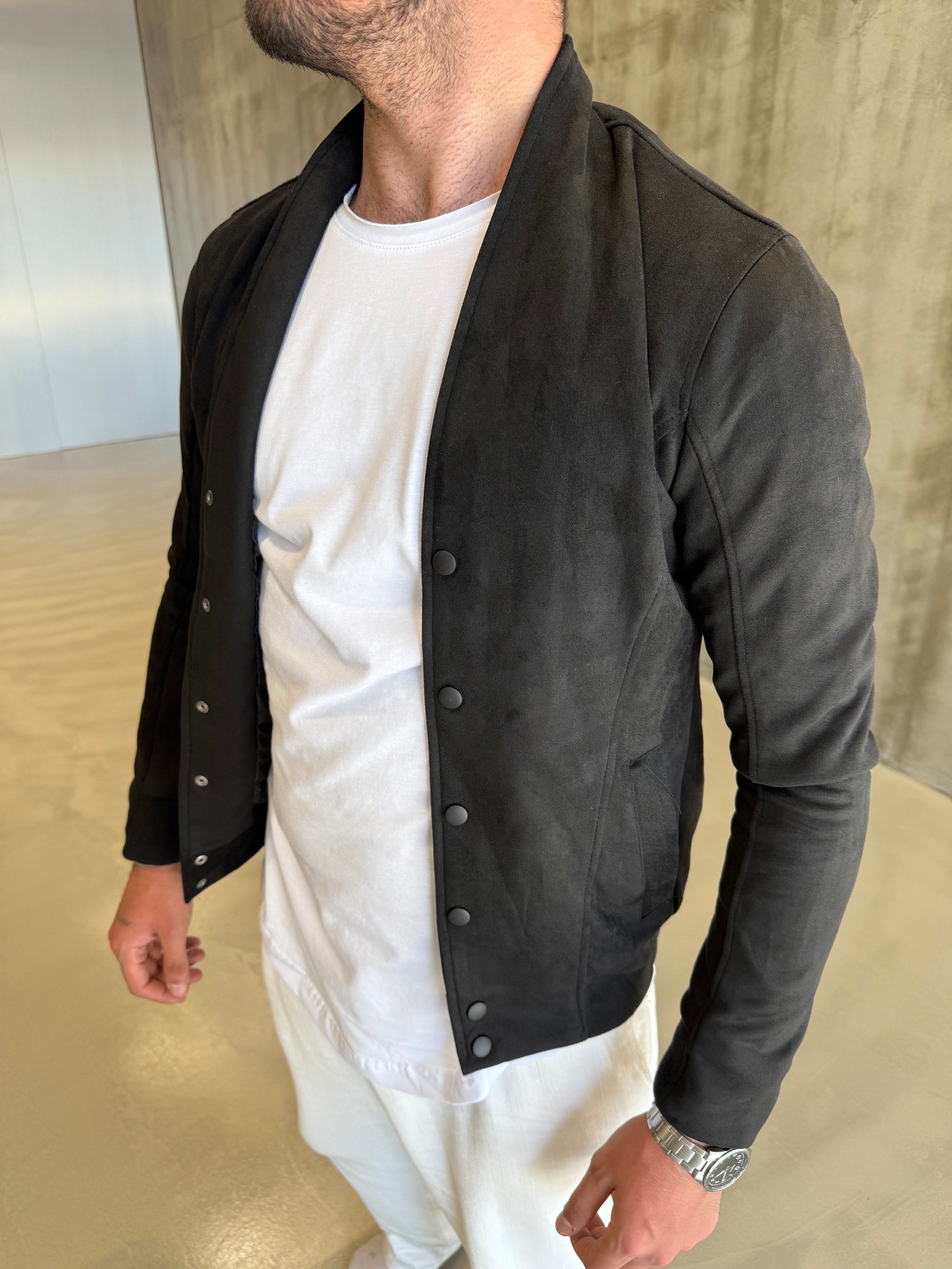 Siyah Nubuk Mevsimlik Ceket