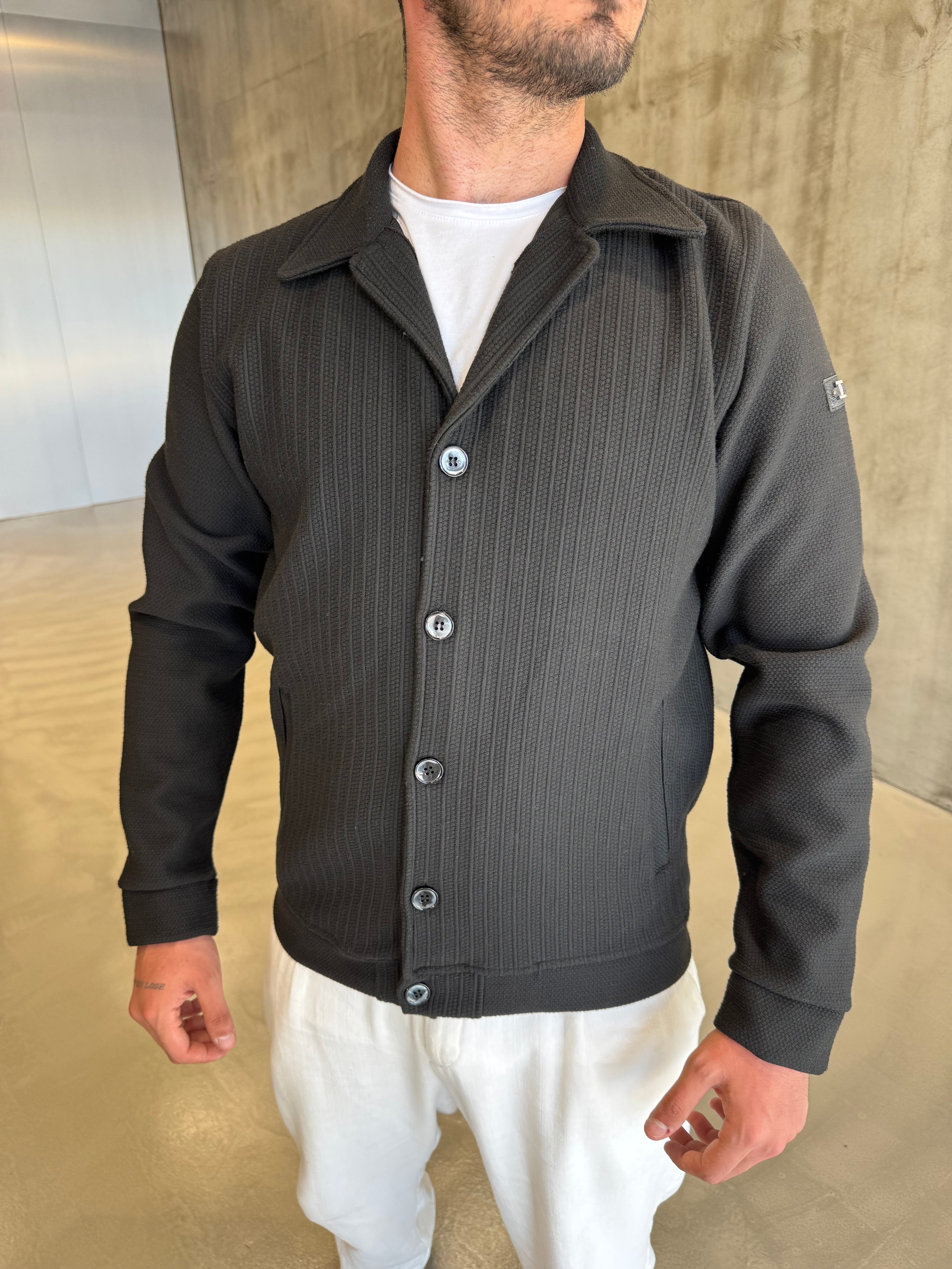 Siyah Triko Mevsimlik Ceket