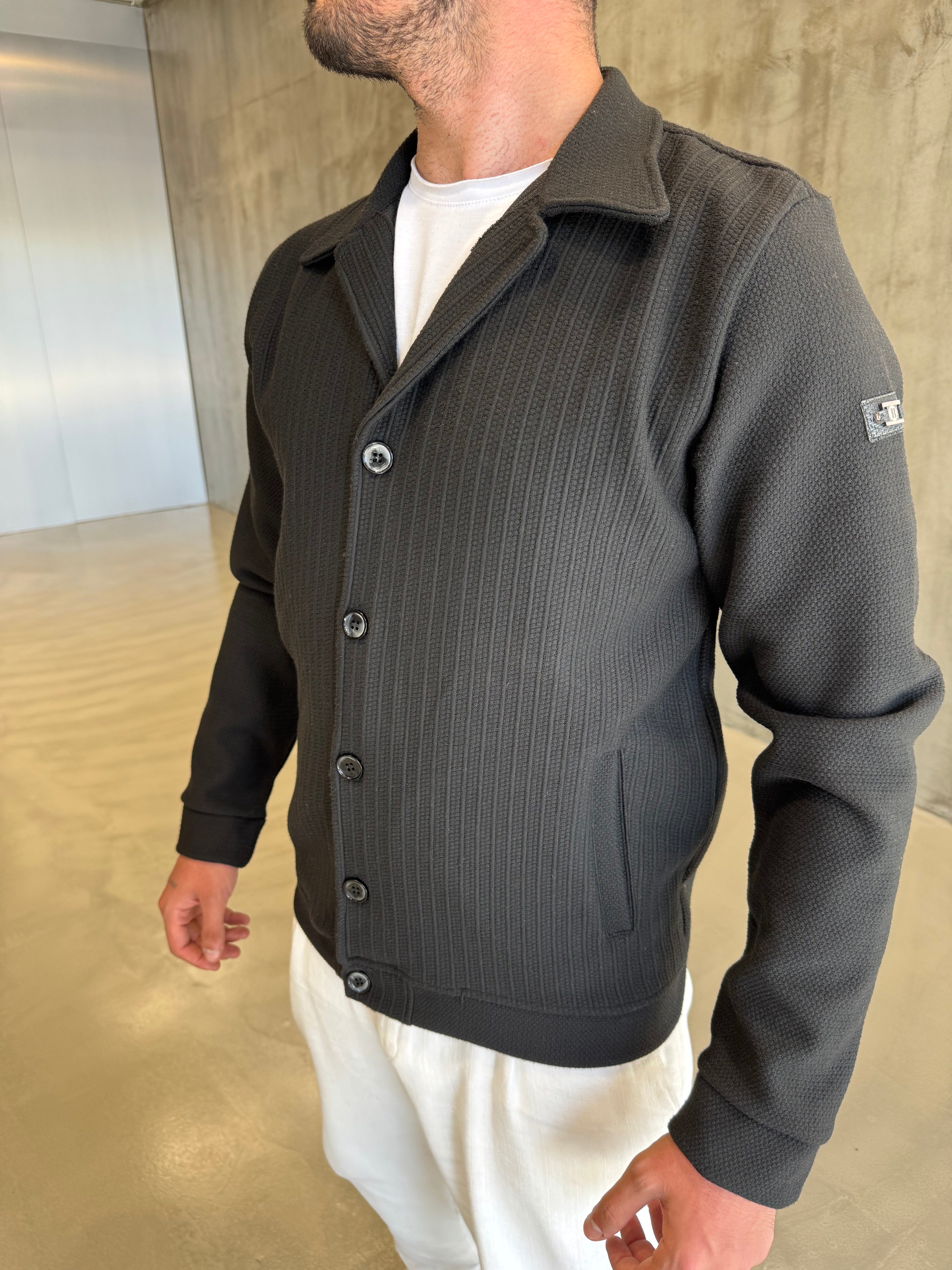 Siyah Triko Mevsimlik Ceket