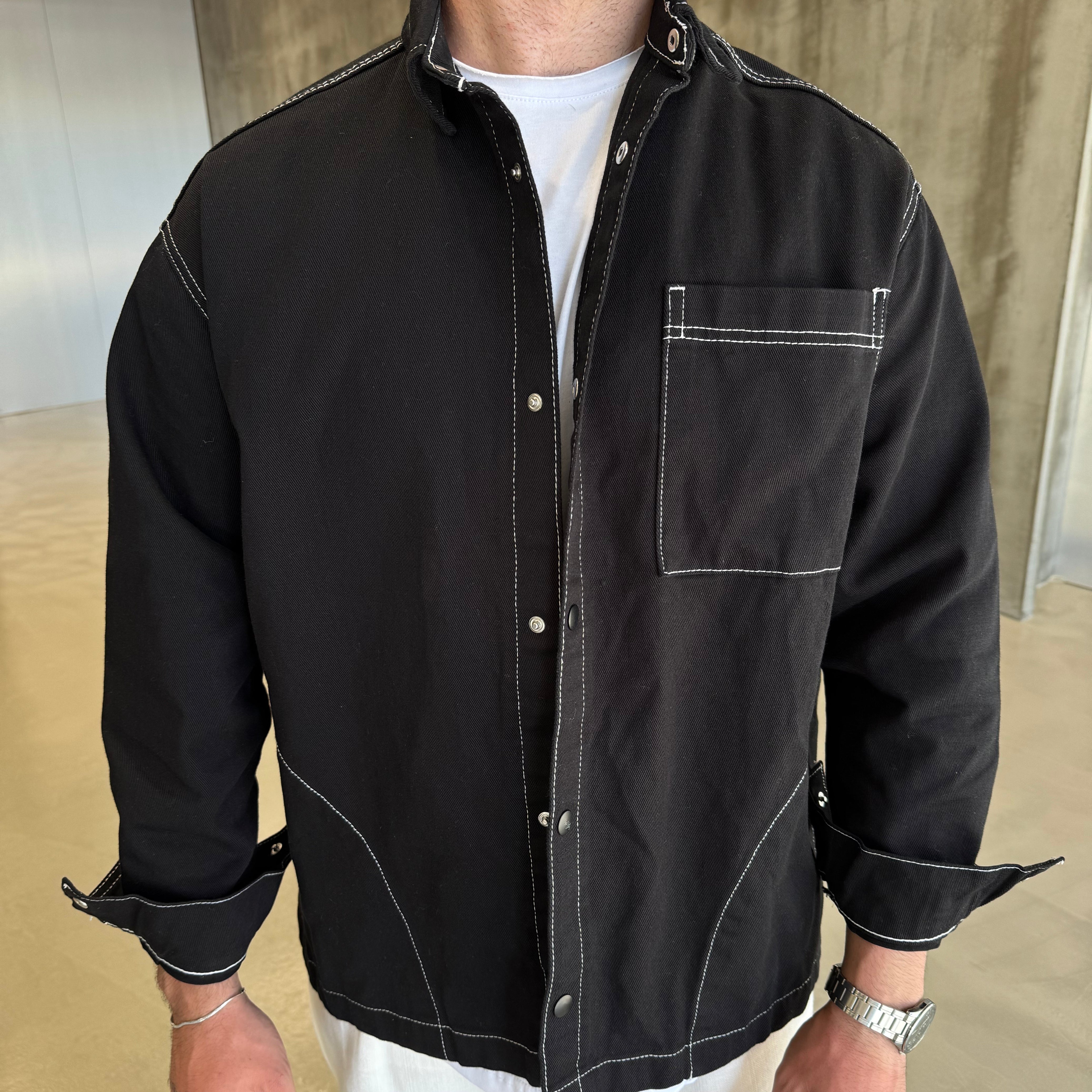Siyah Oversize Kot Ceket