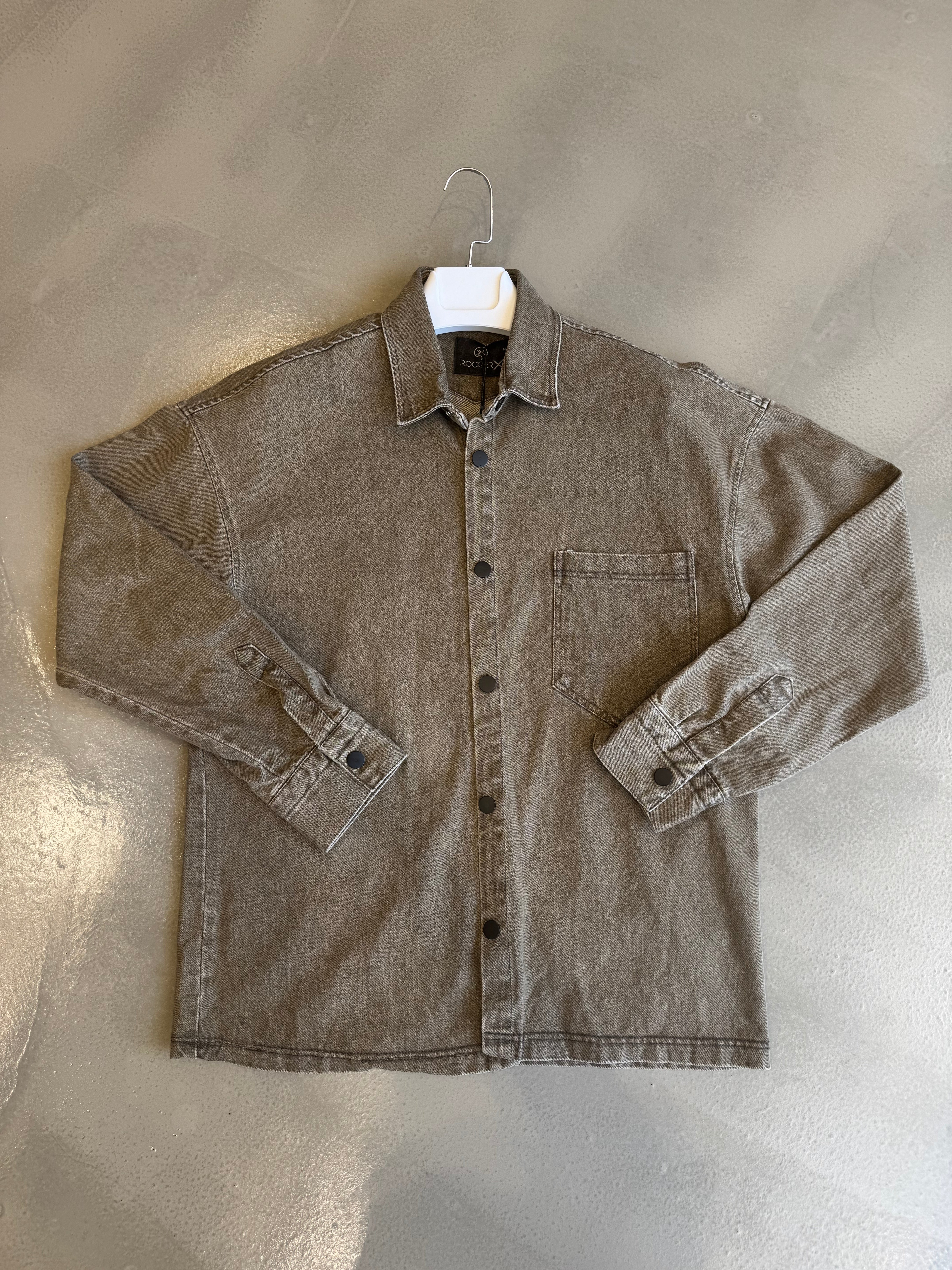 Gri Eskitmeli Kot Ceket