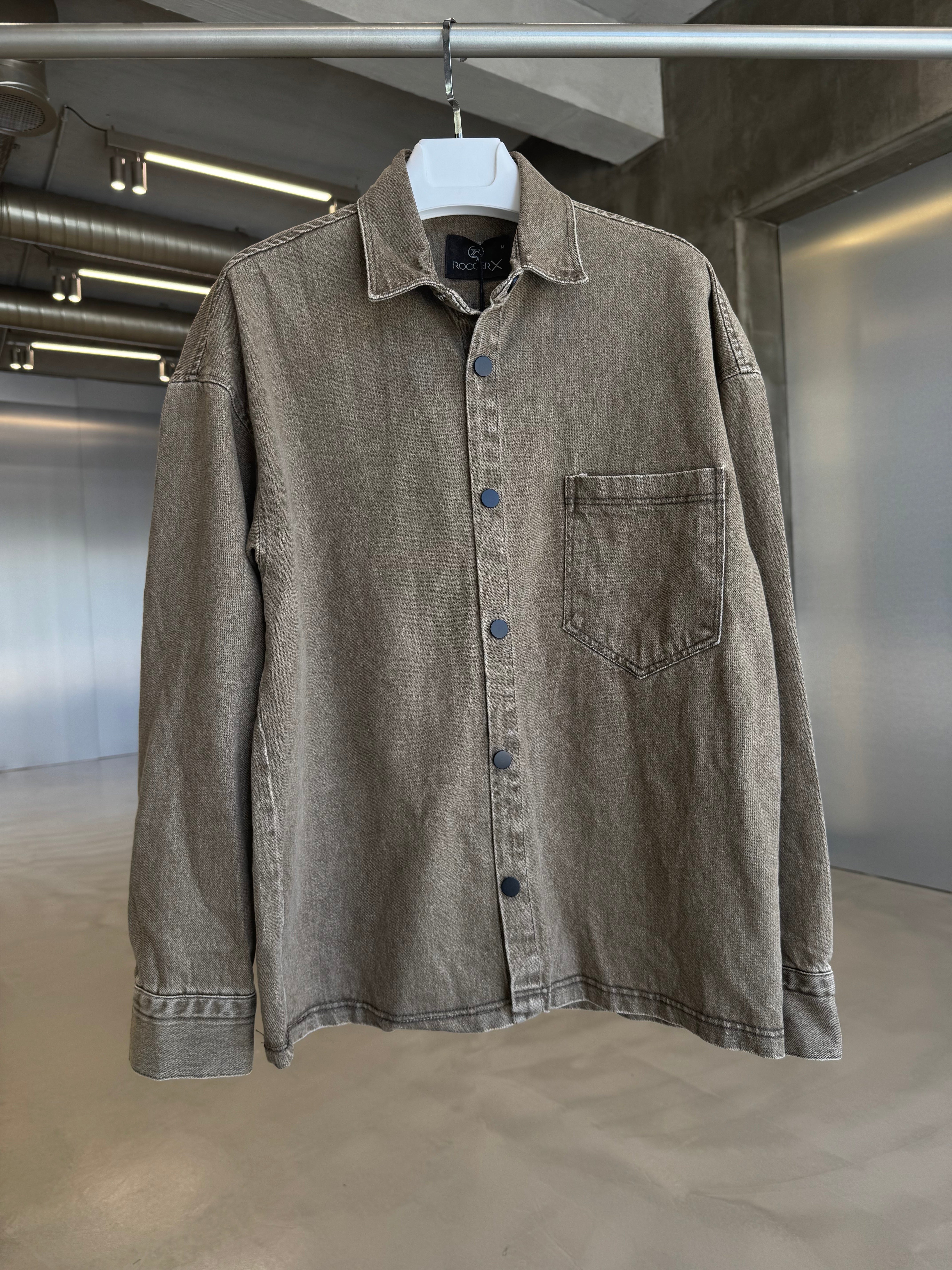 Gri Eskitmeli Kot Ceket