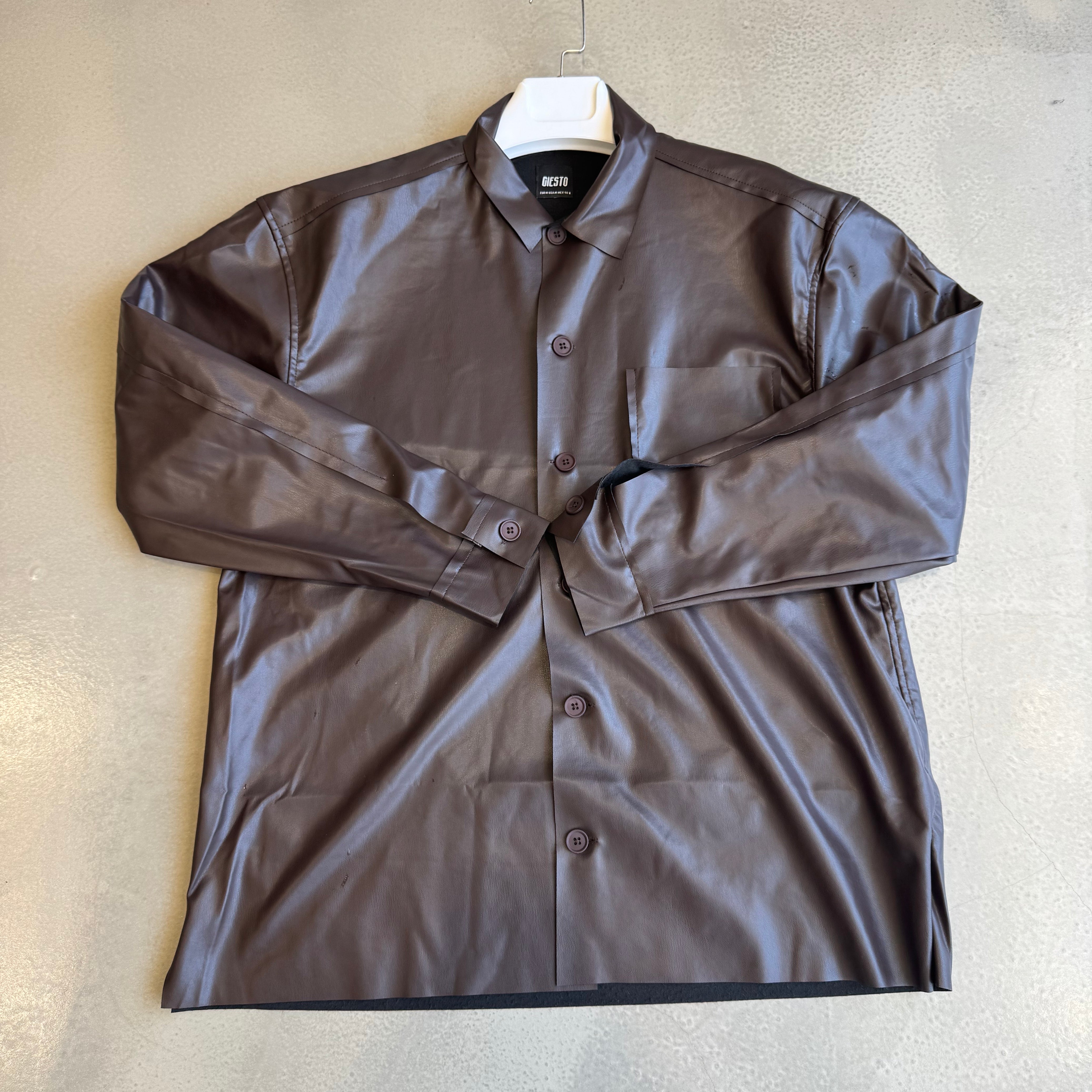 Kahve Deri Gömlek