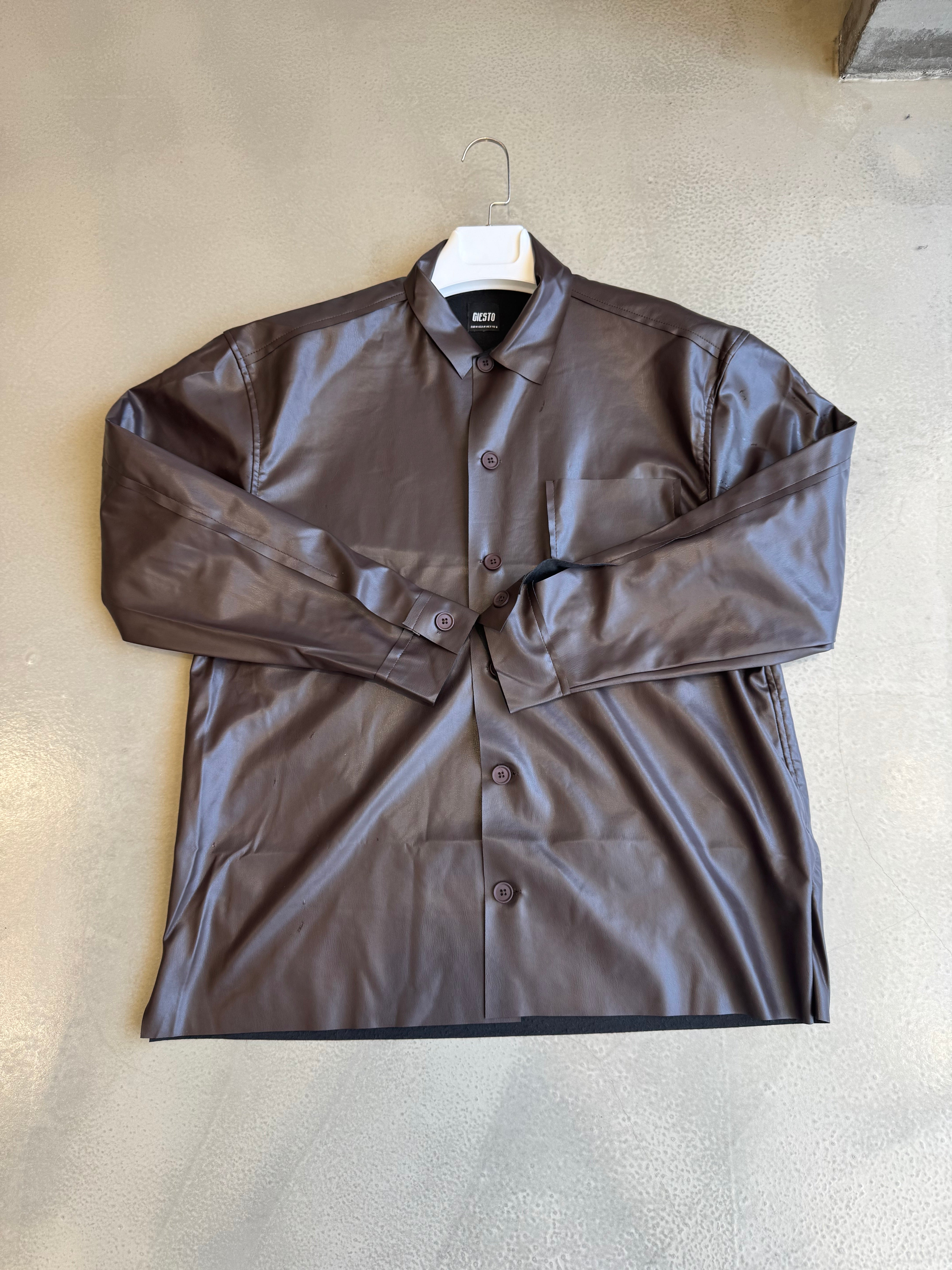 Kahve Deri Gömlek