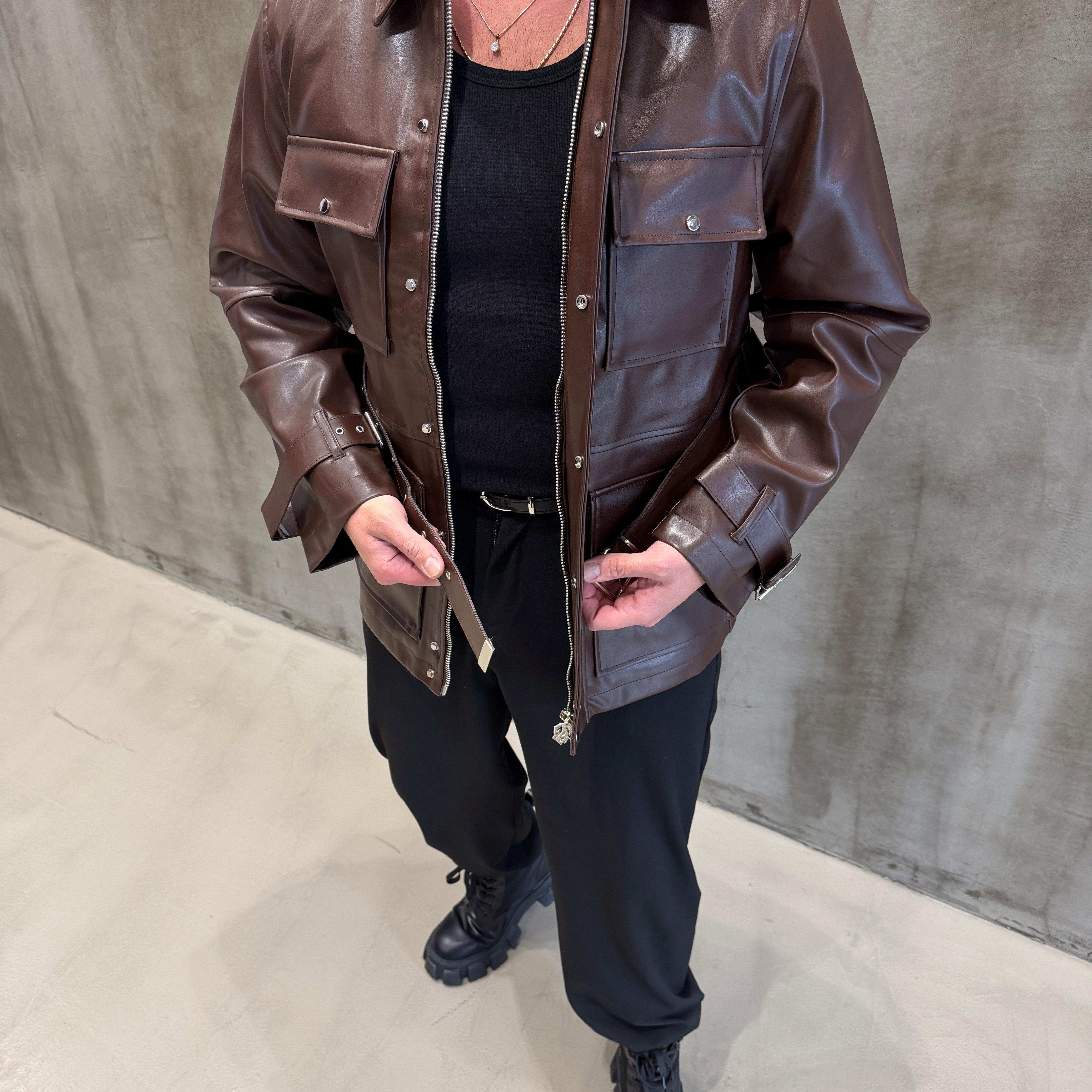 Kahve Giesto Deri Tasarım Mont