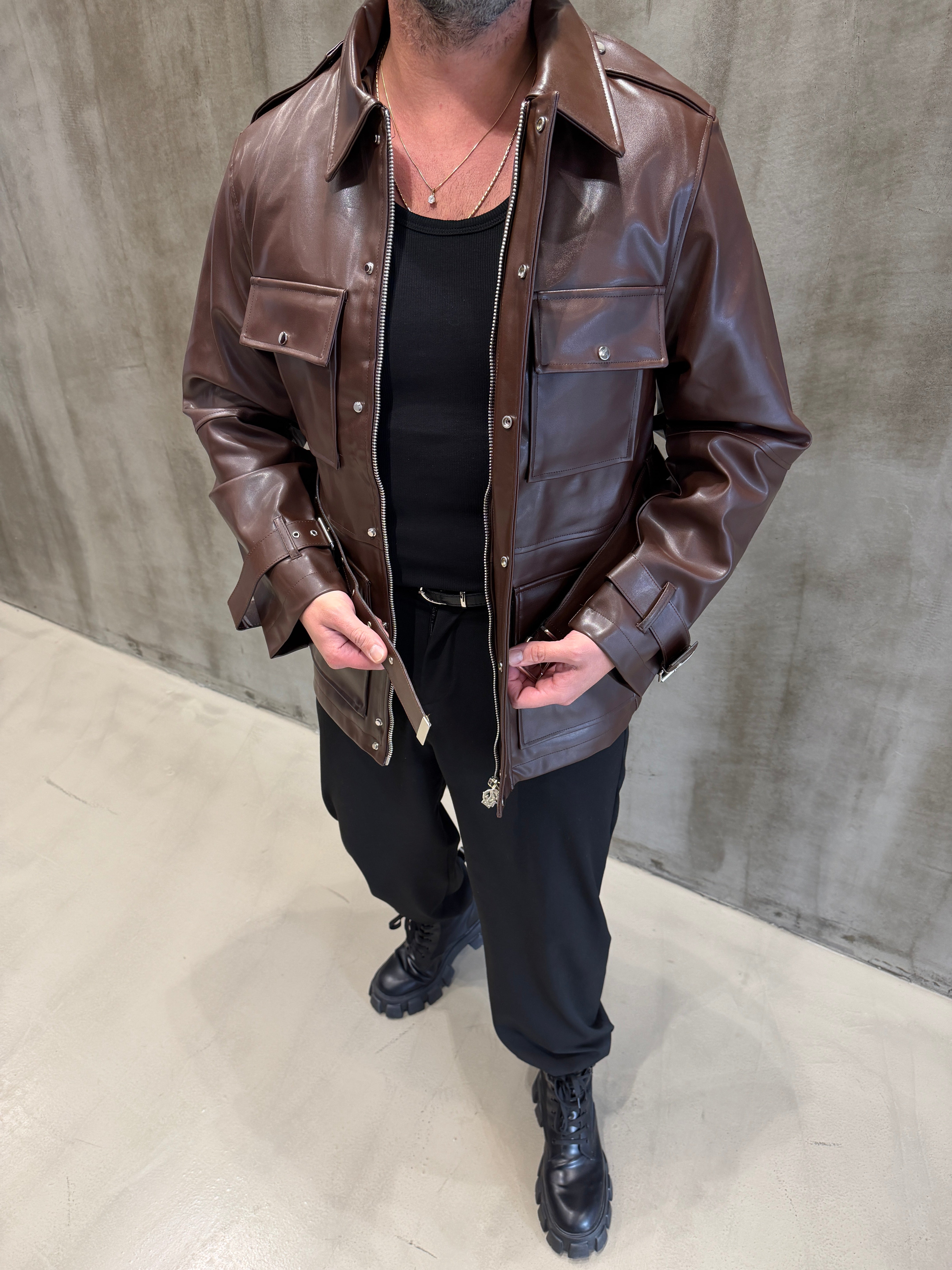 Kahve Giesto Deri Tasarım Mont