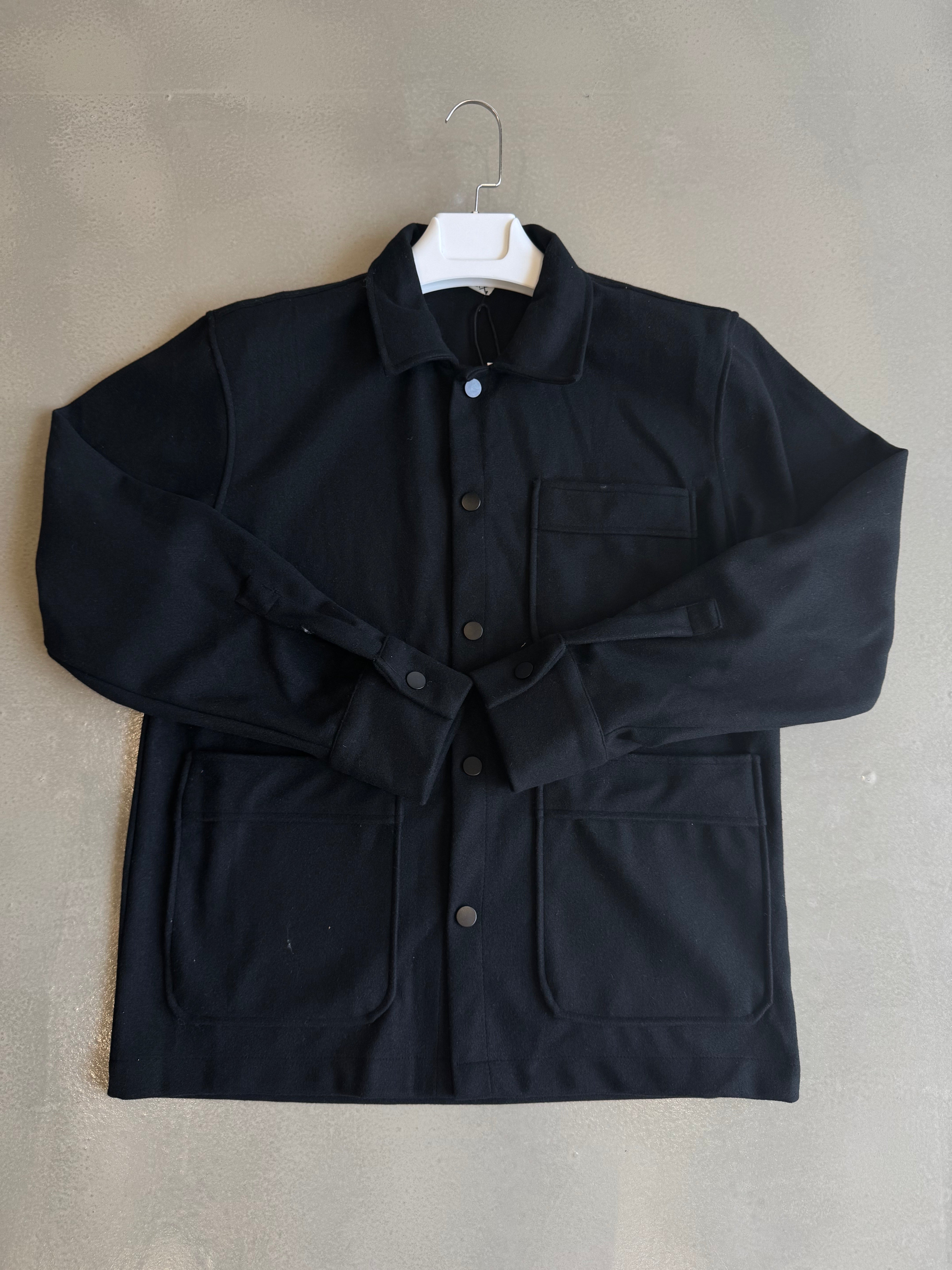 Siyah Tasarım Cep Kaşmir Ceket