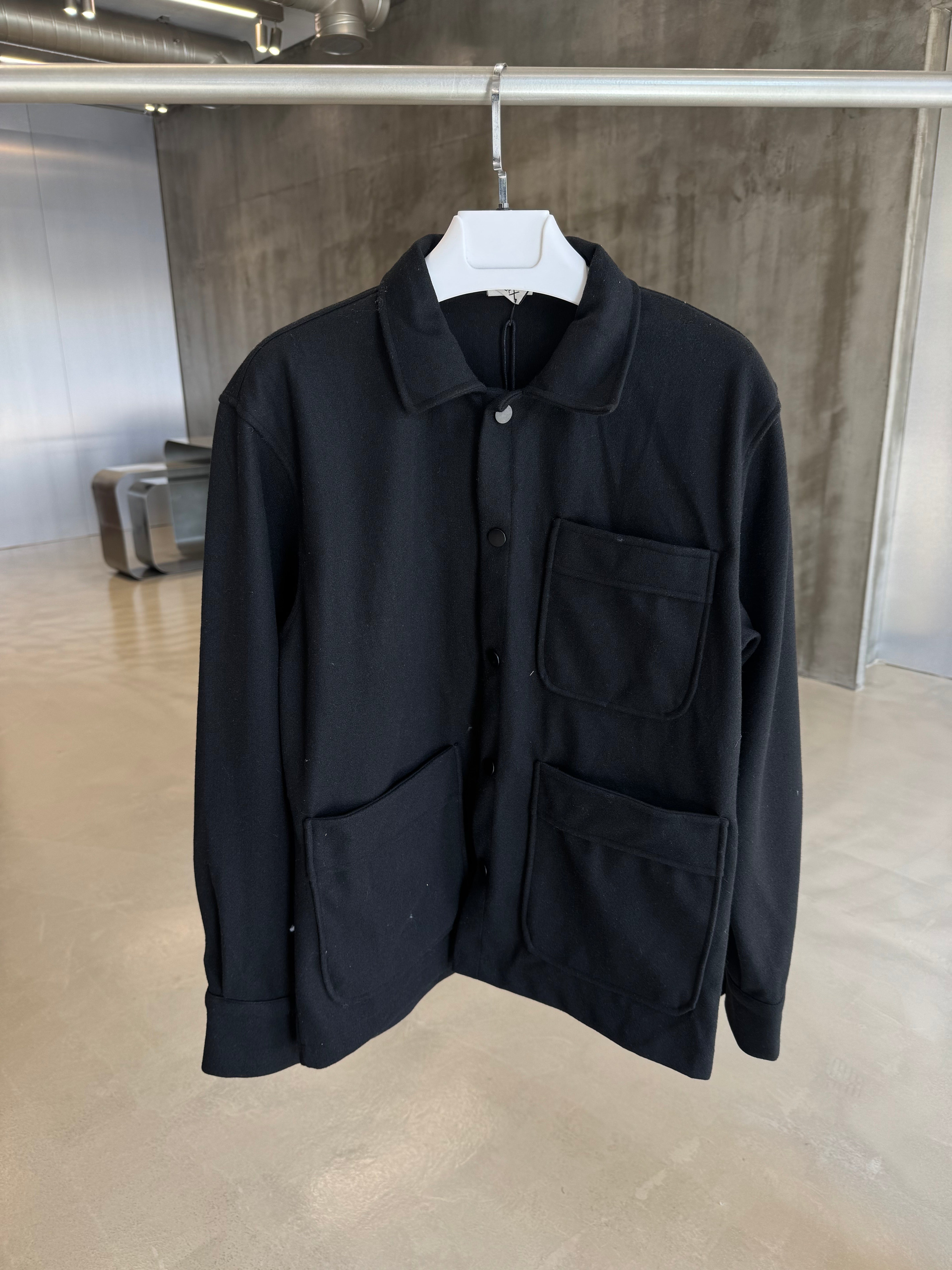 Siyah Tasarım Cep Kaşmir Ceket