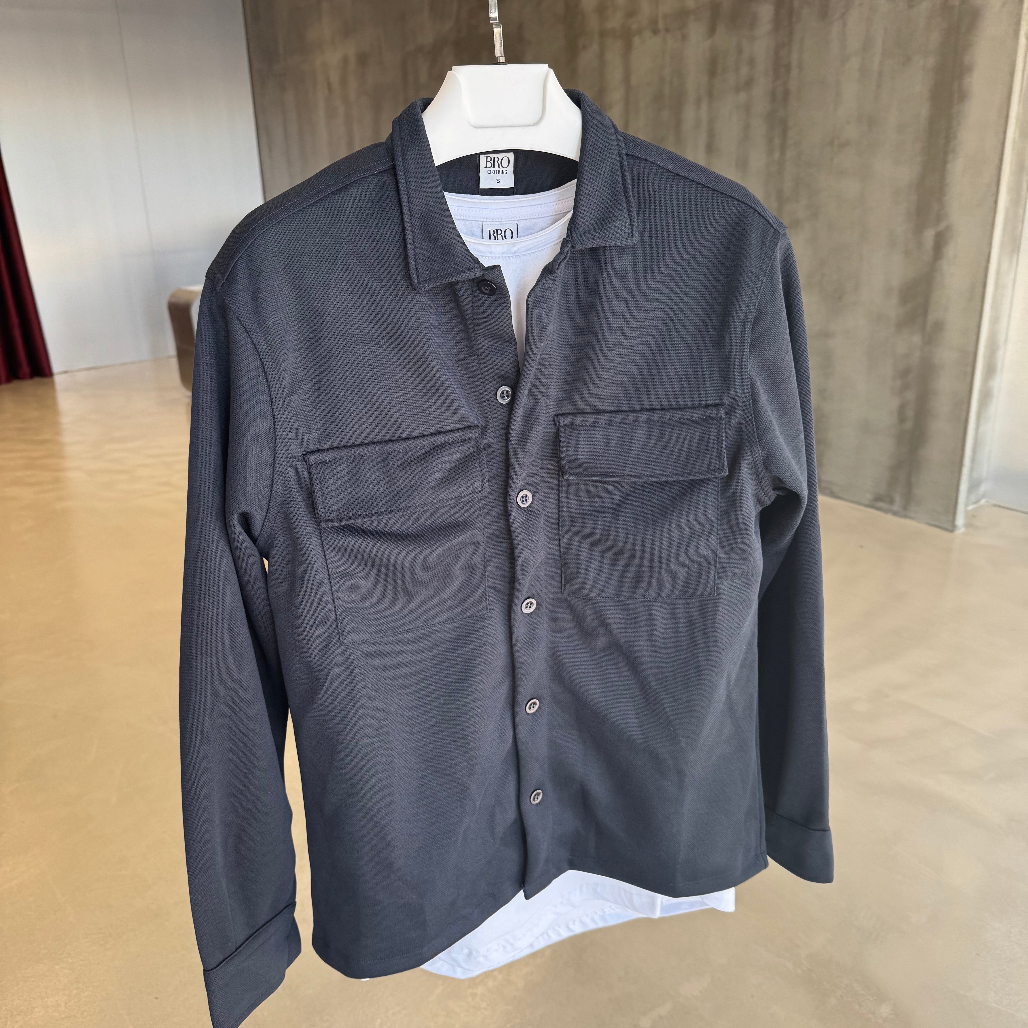 Lacivert Çift Cepli Gabardin Ceket