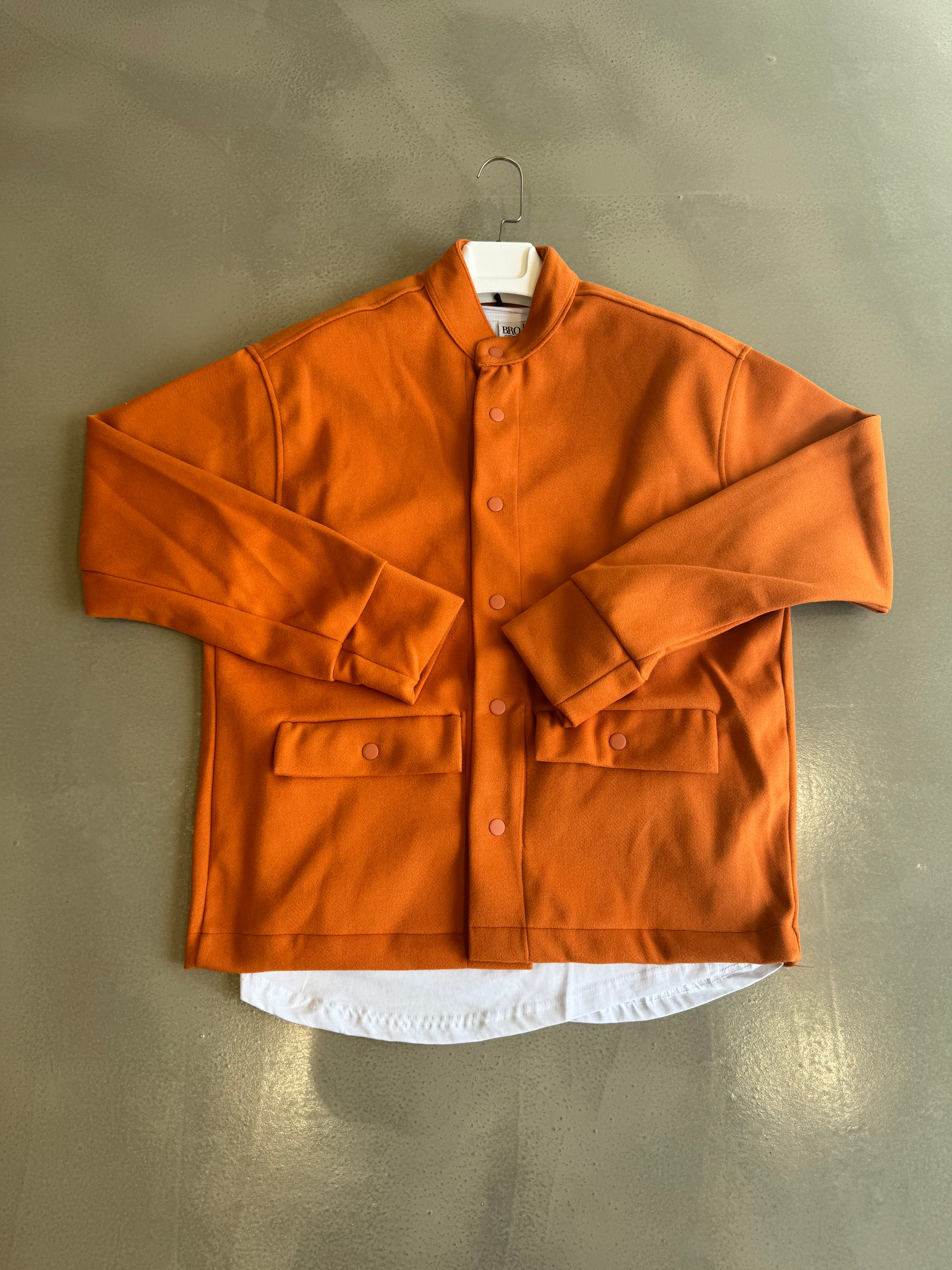 Turuncu Hakim Yaka Kaşmir Ceket