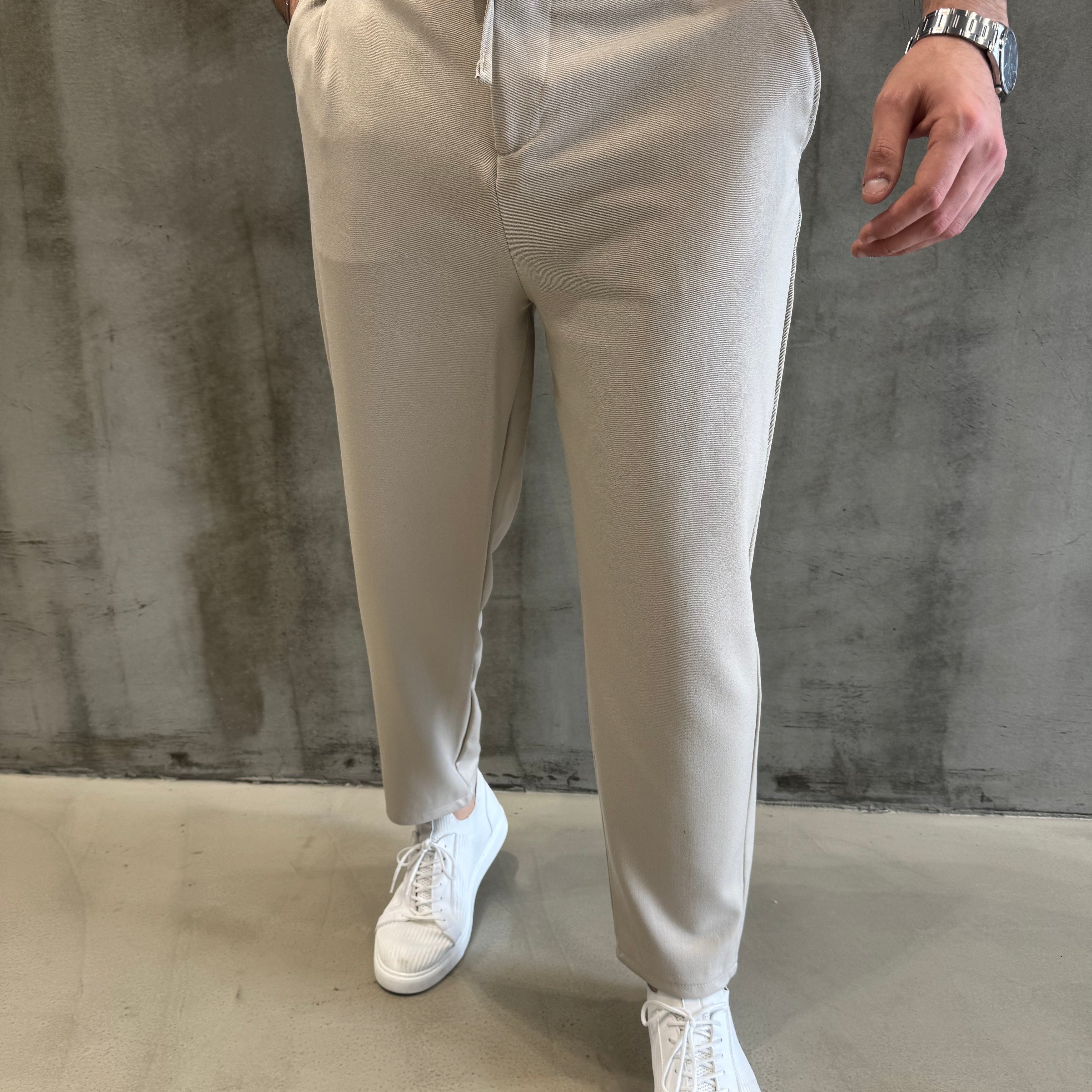 Krem SPF İpli Jogger Pantolon