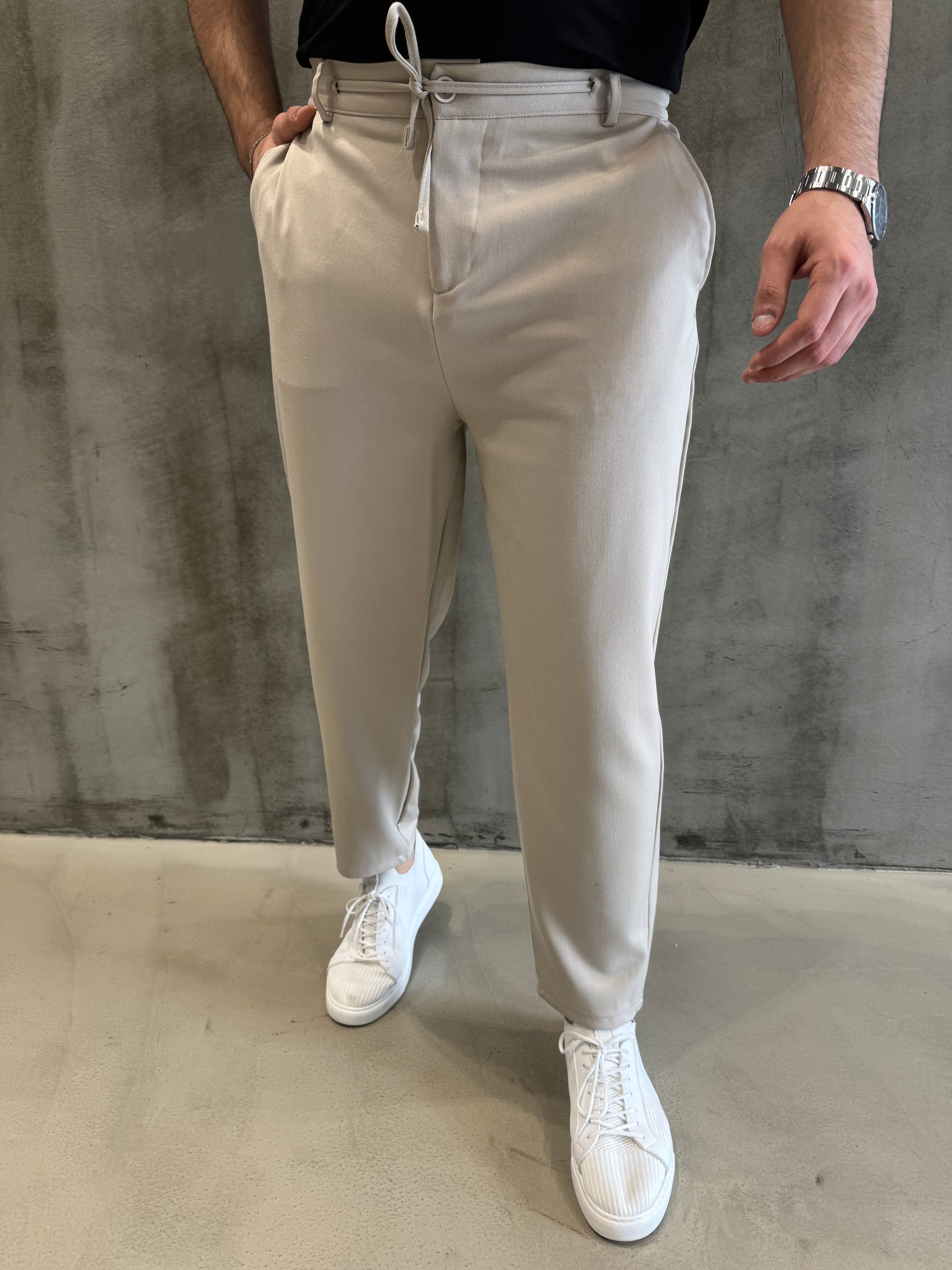 Krem SPF İpli Jogger Pantolon