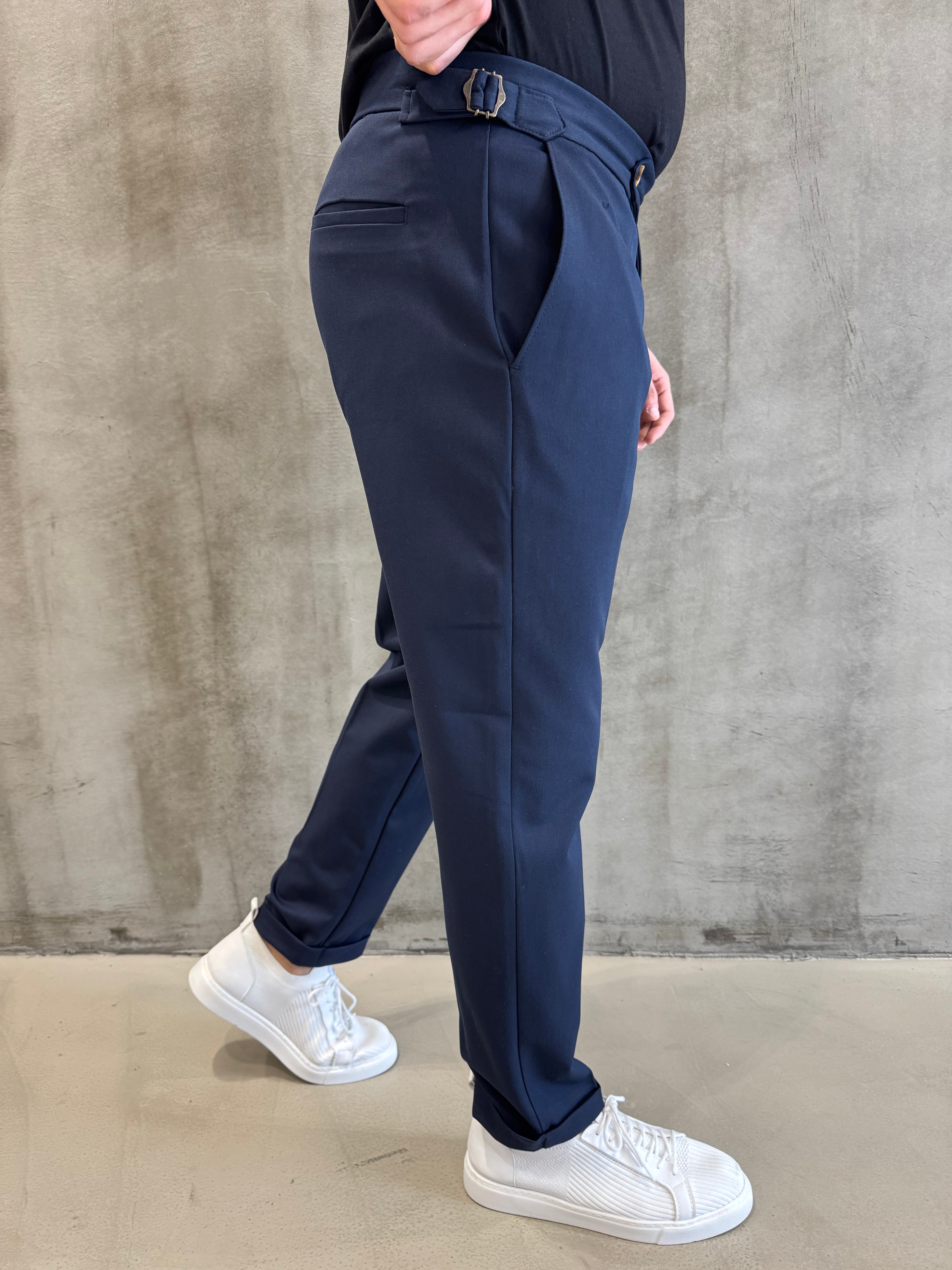 Lacivert Kemer Detaylı BR Pantolon