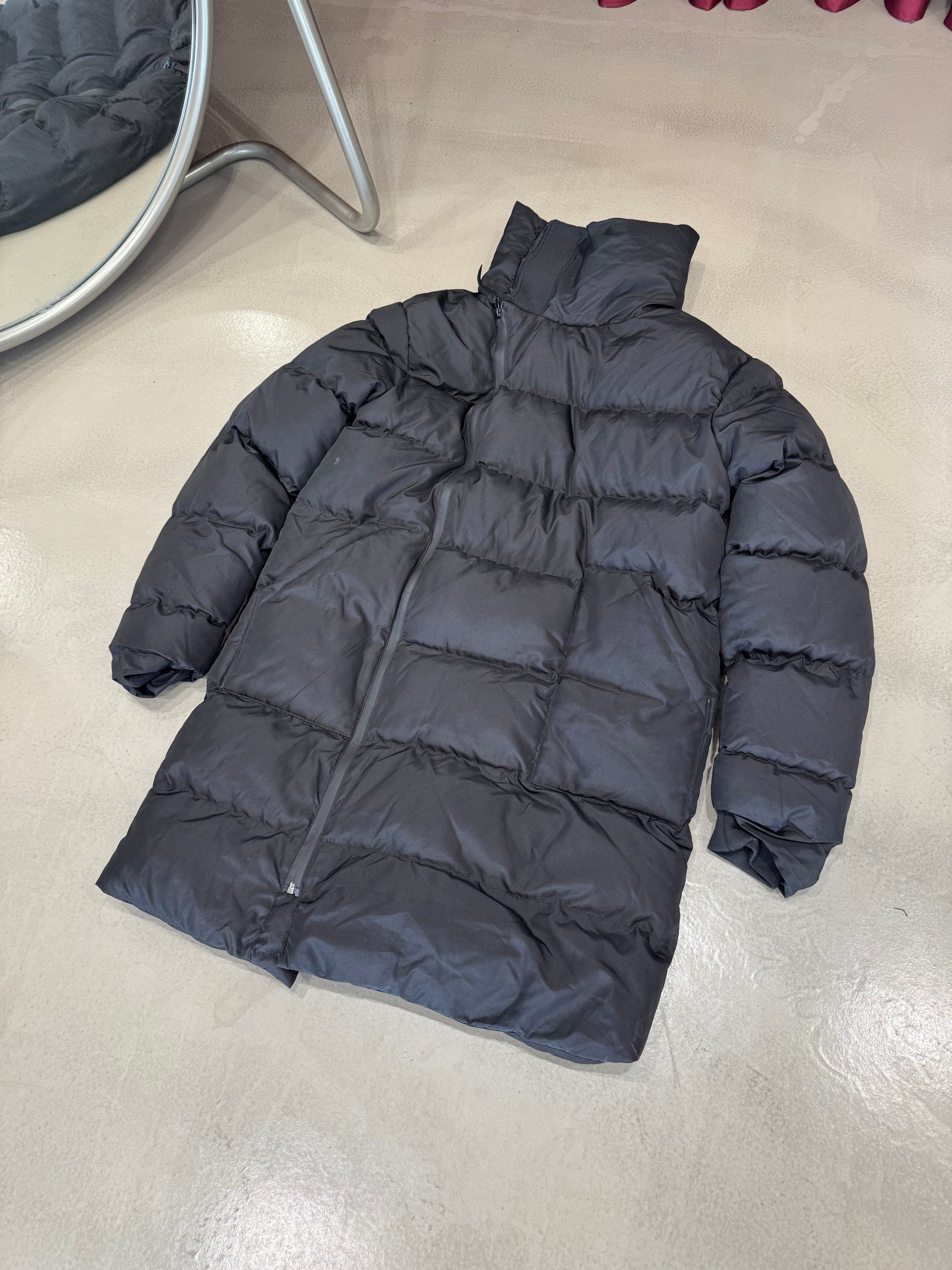 Siyah Uzun Şişme Mont