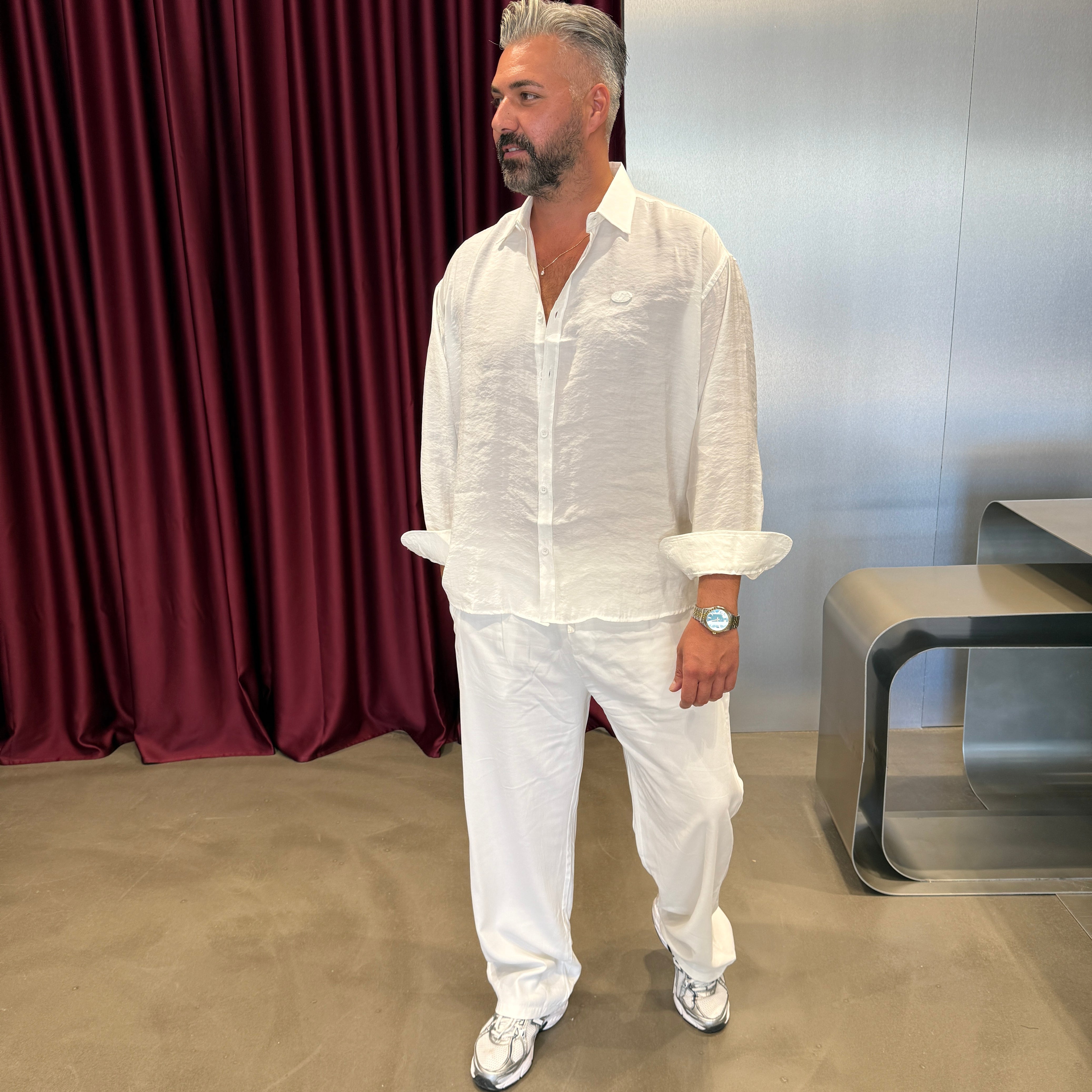Beyaz Modal Kumaş Gömlek