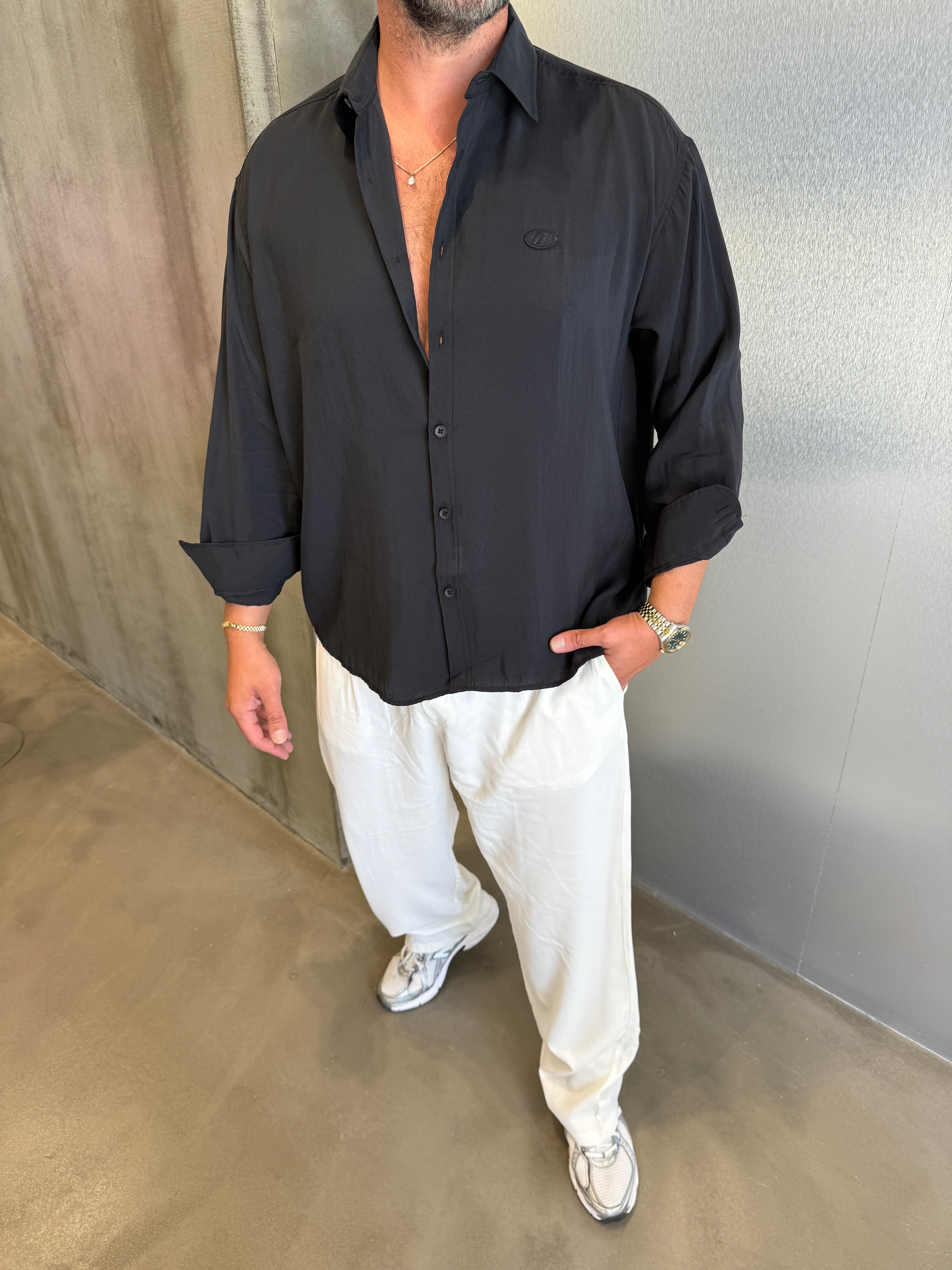 Lacivert Modal Kumaş Gömlek