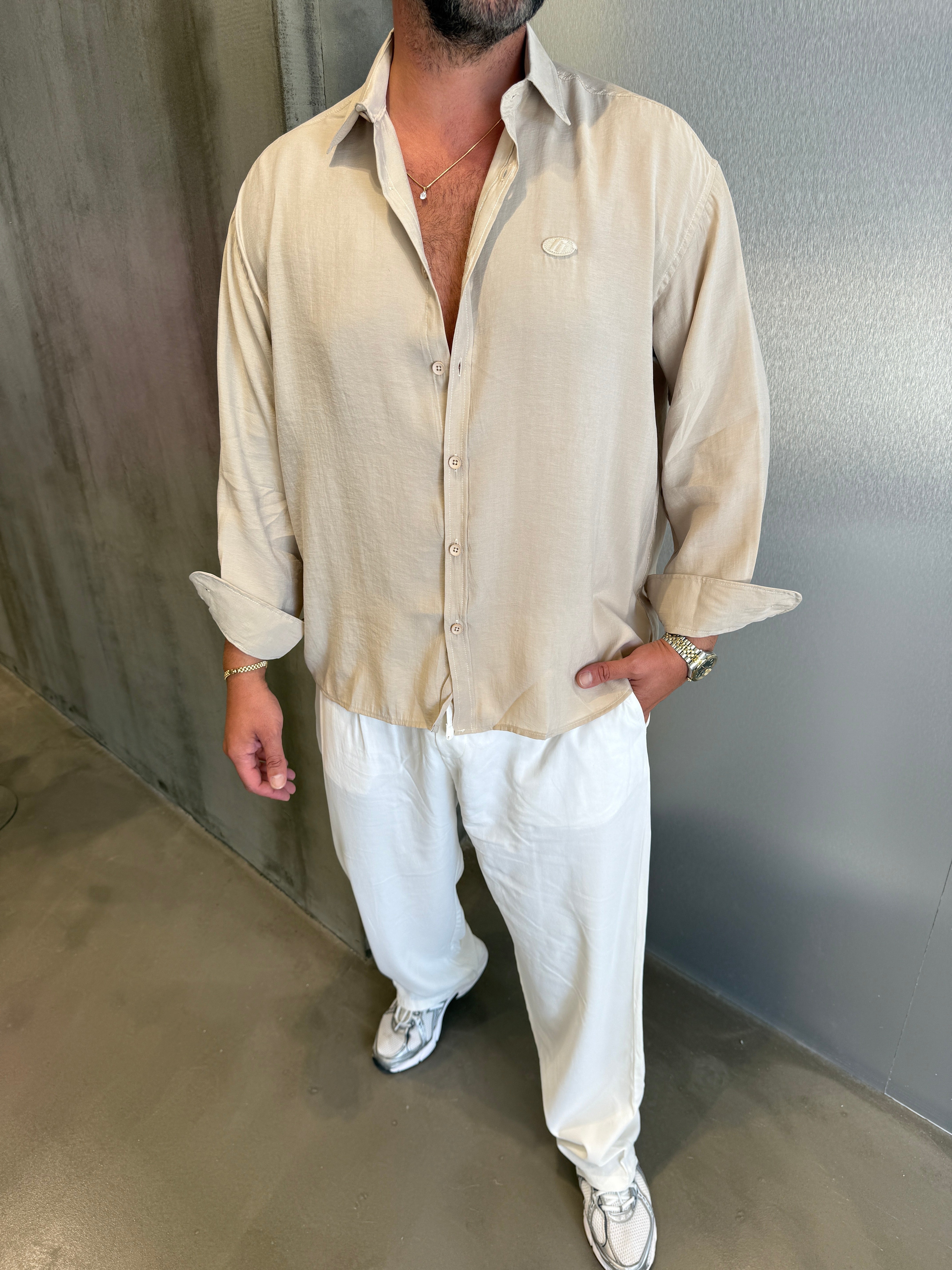 Lacivert Modal Kumaş Gömlek