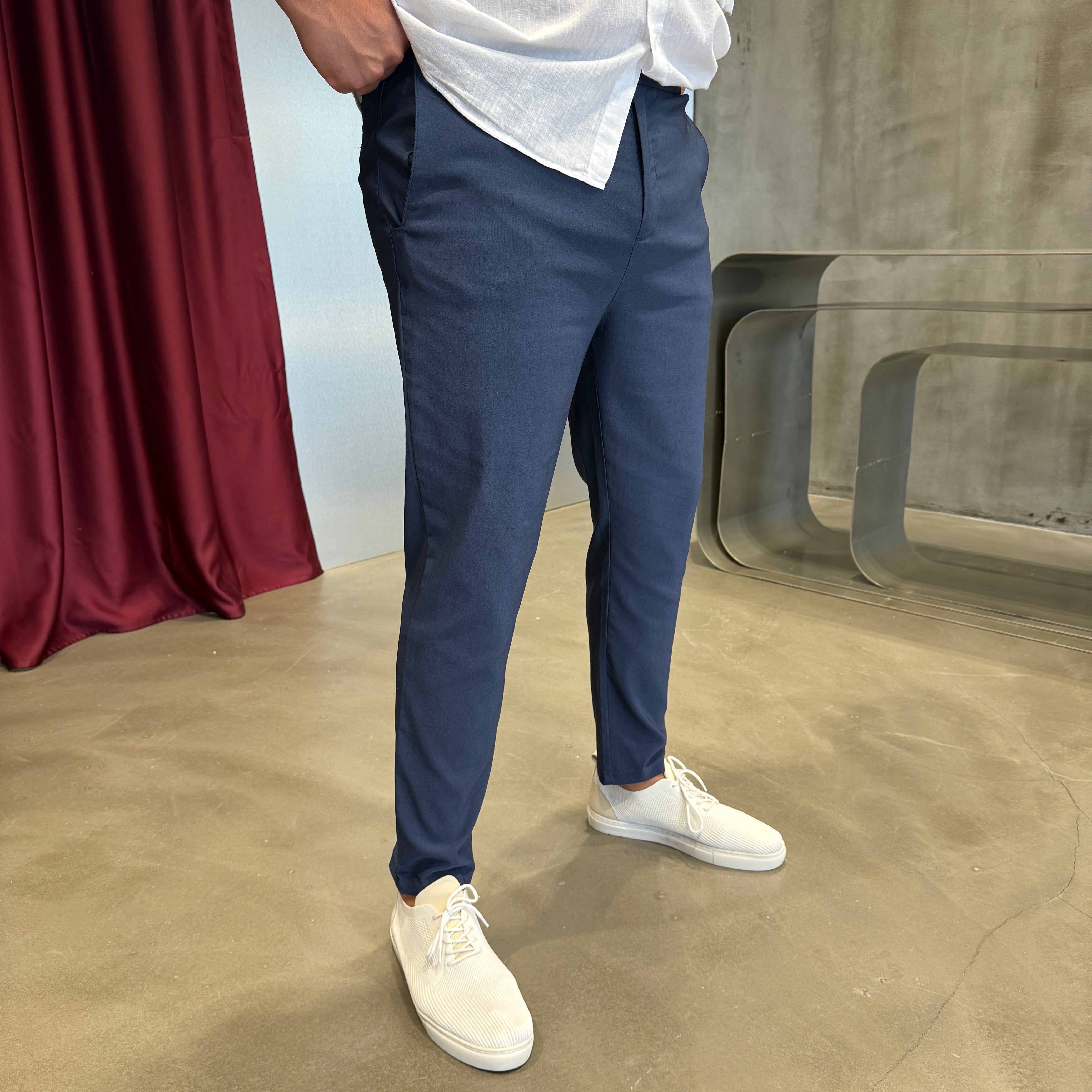 Krem Bel Lastik Pantolon