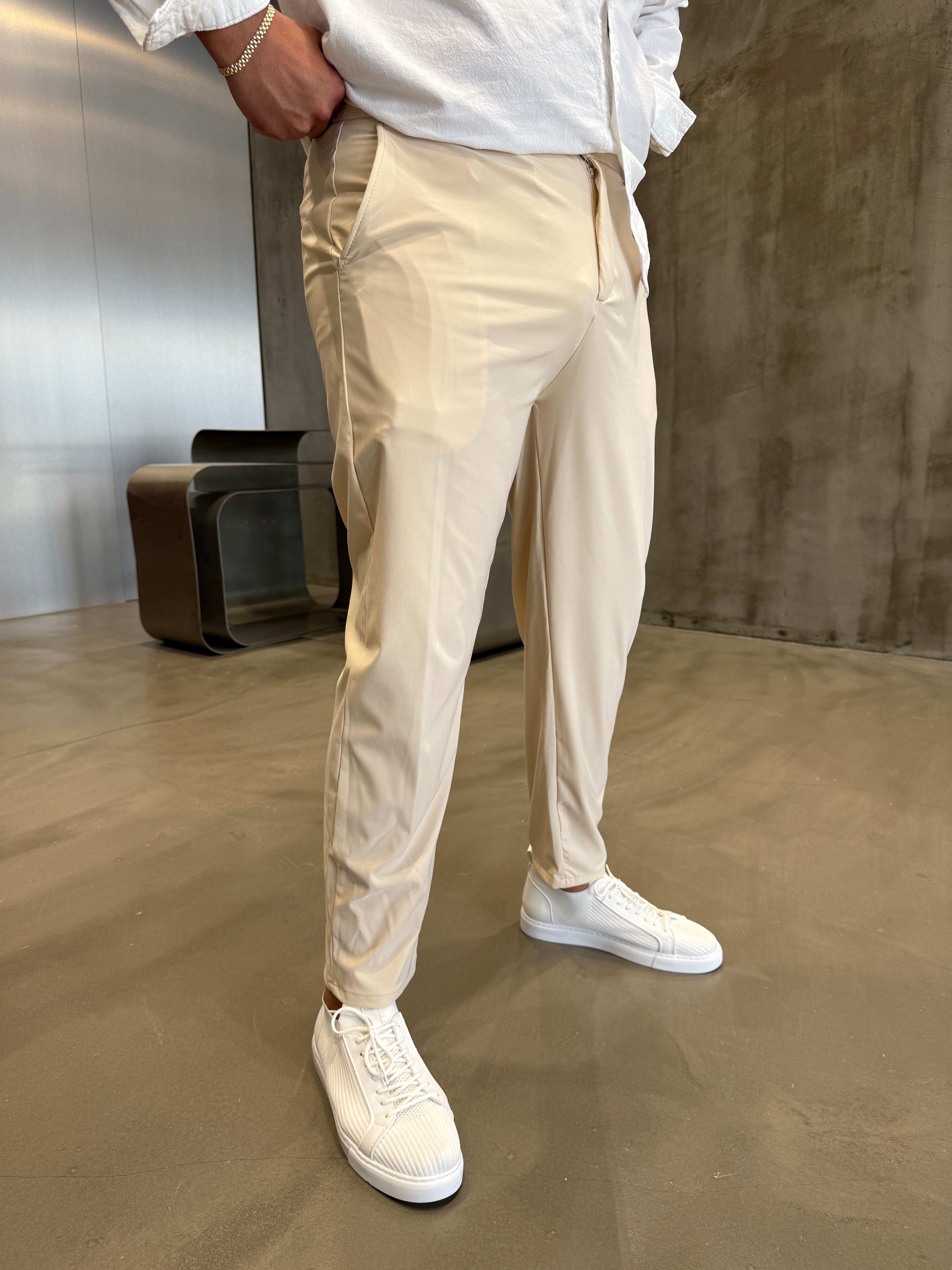 Krem Havuç Kesim Jogger