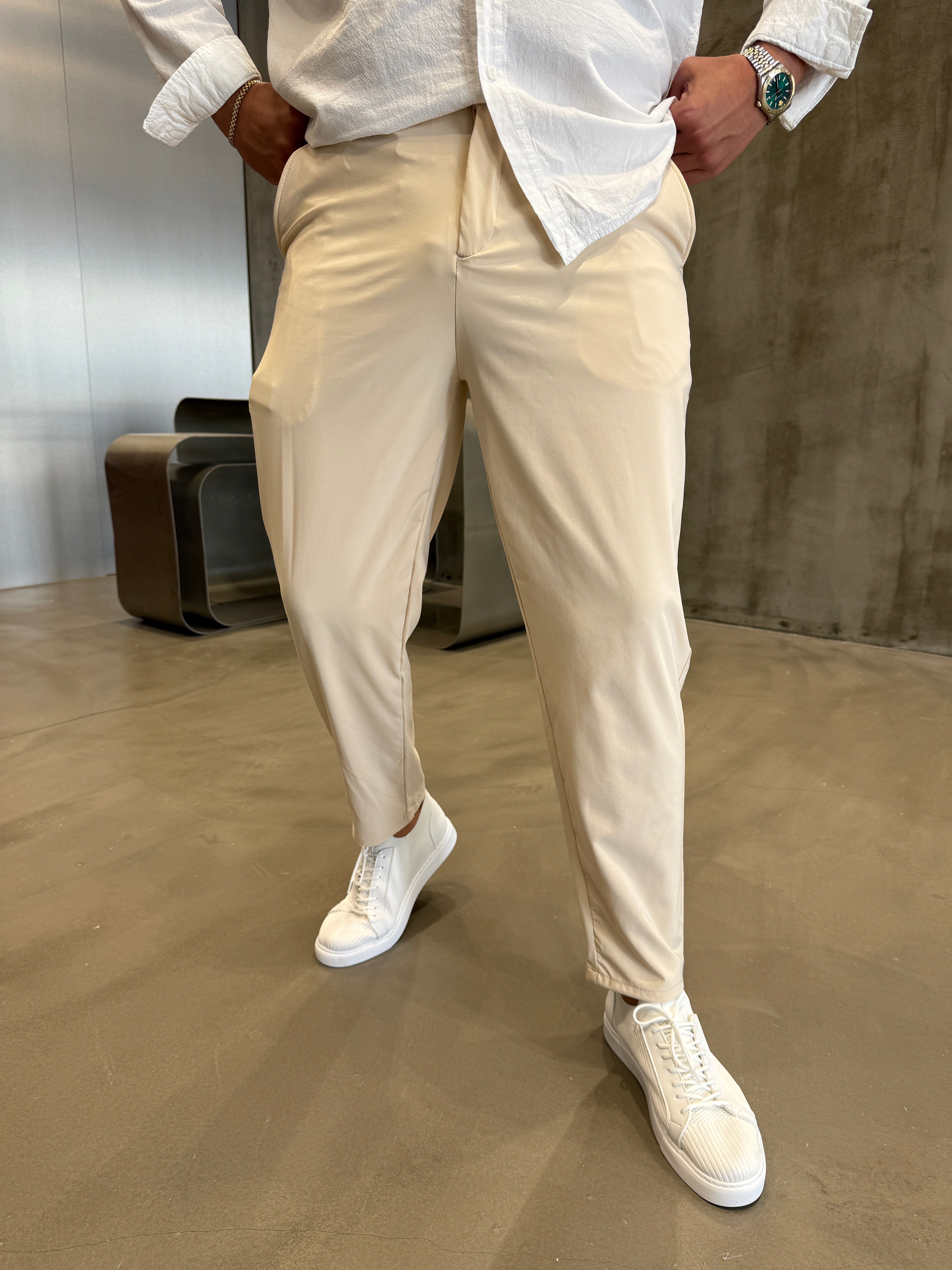 Krem Havuç Kesim Jogger