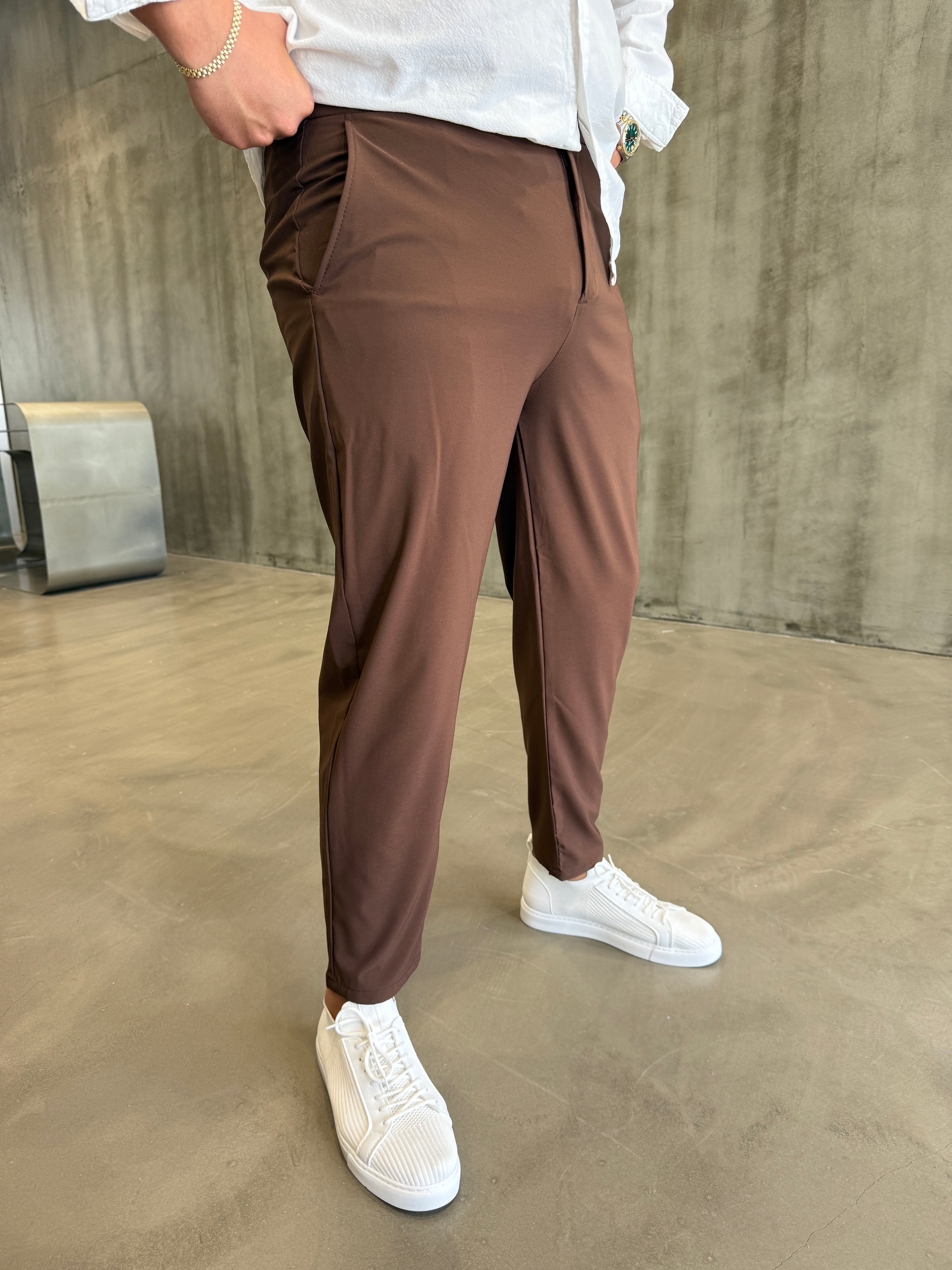 Kahve Havuç Kesim Jogger