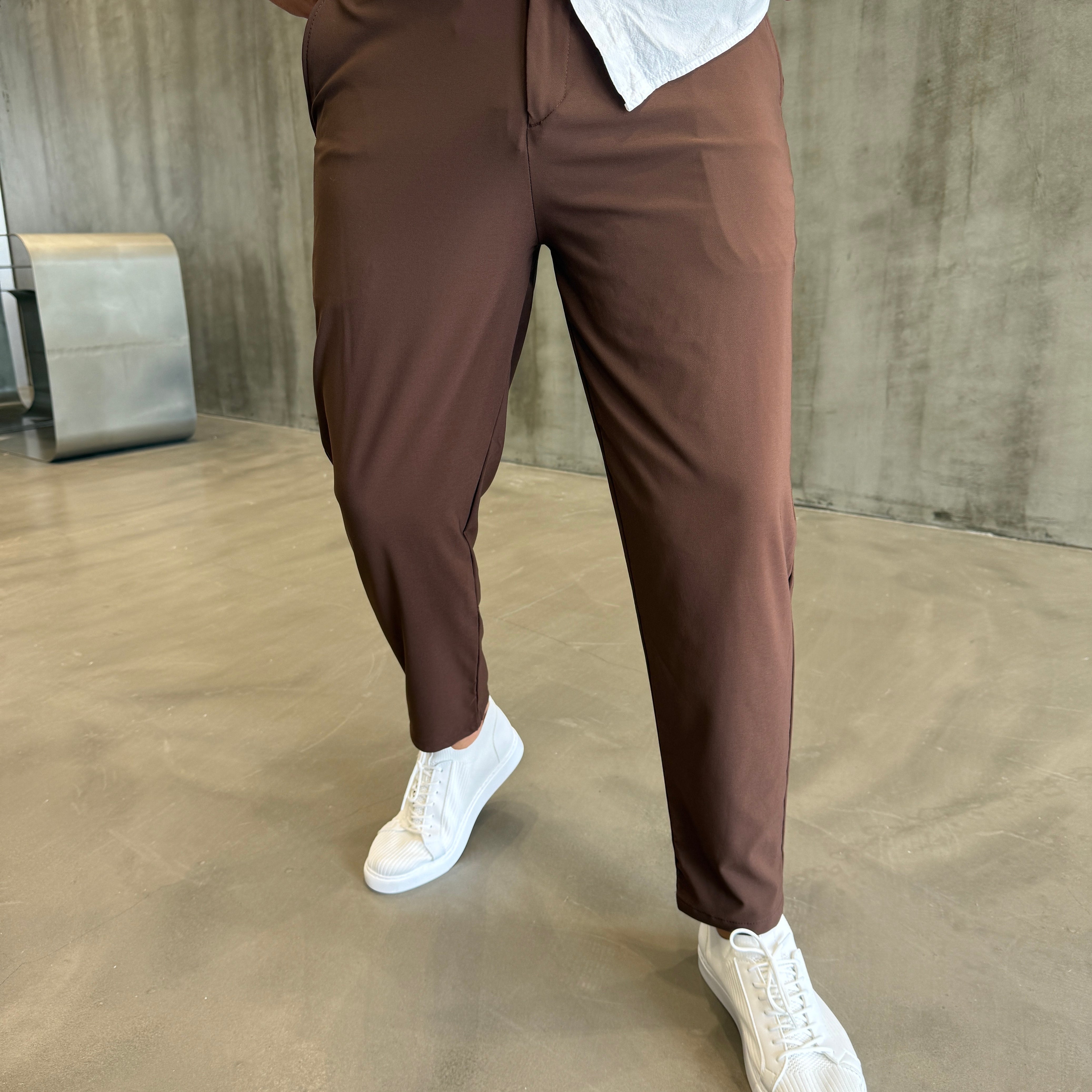 Kahve Havuç Kesim Jogger