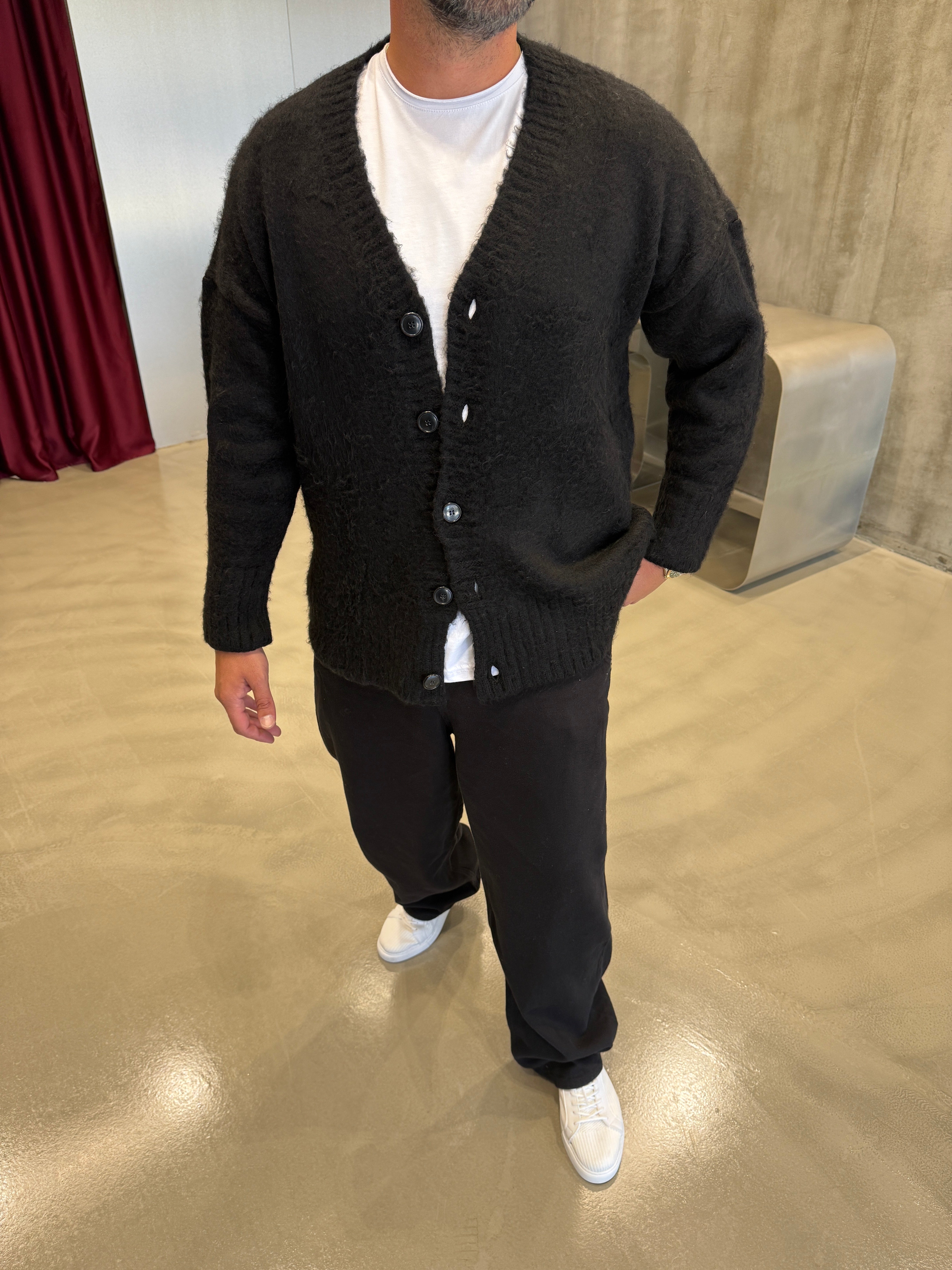 Siyah Sakal Kumaş Hırka