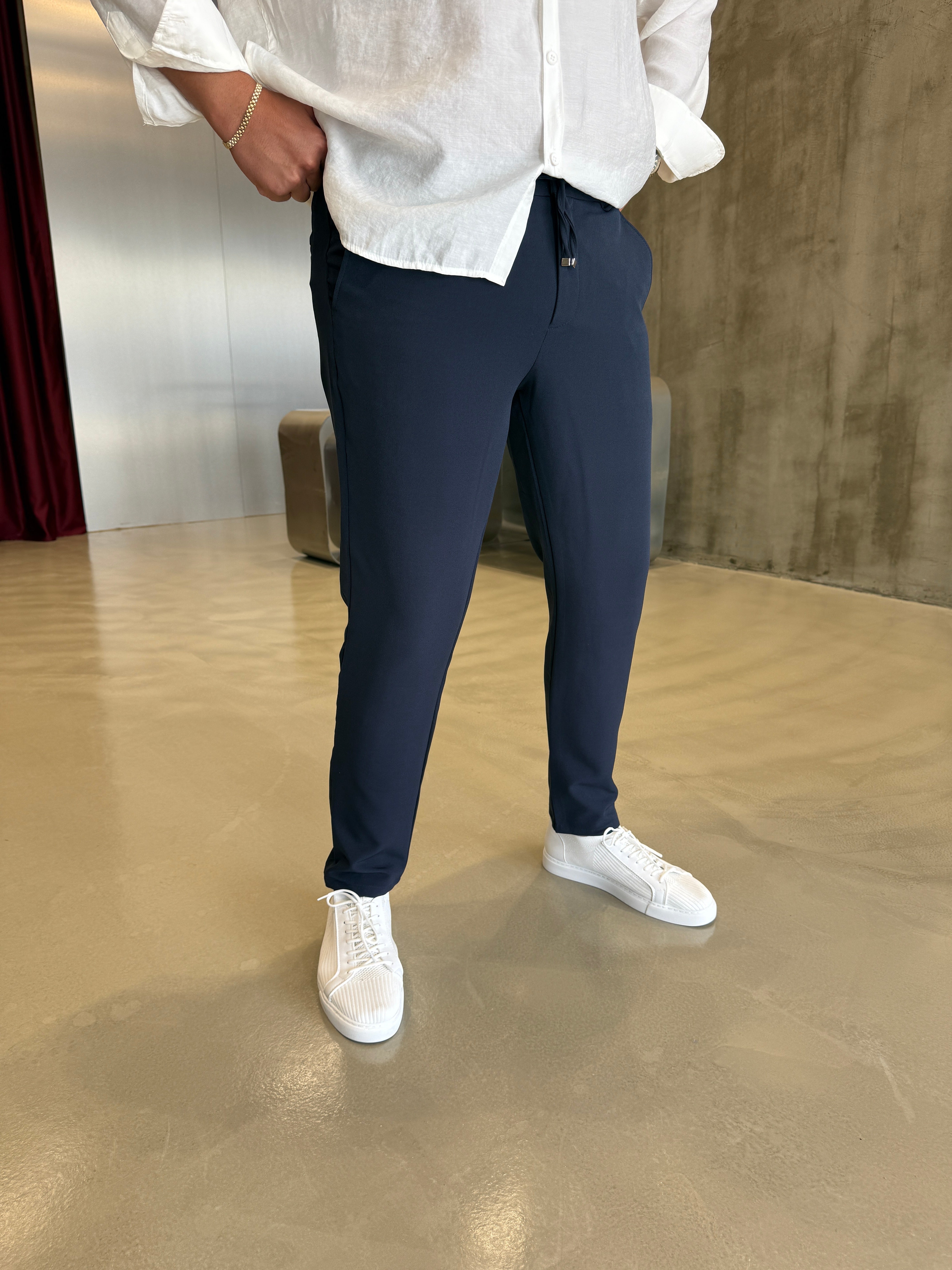 Lacivert Lotus Kumaş Pantolon