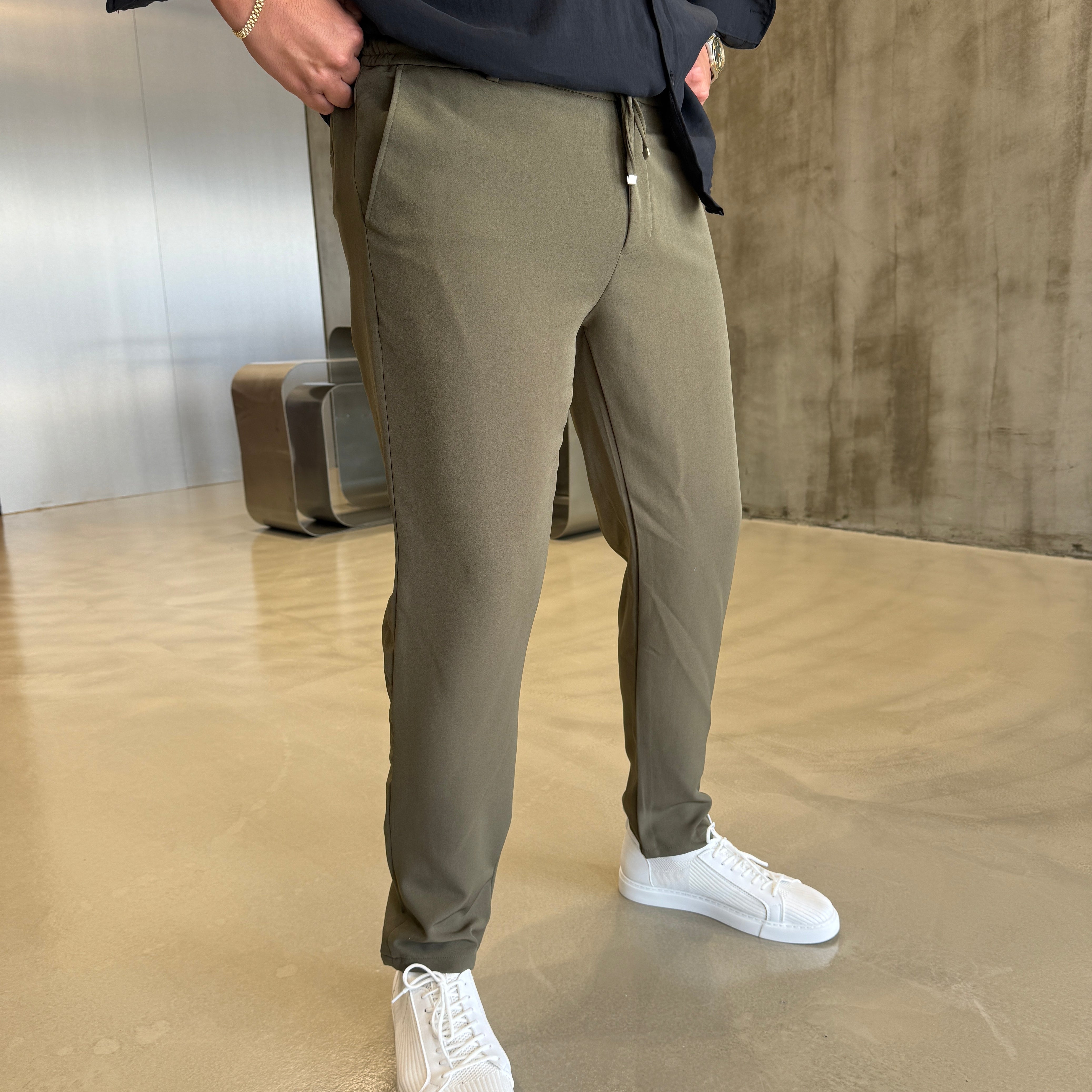 Haki Lotus Kumaş Pantolon