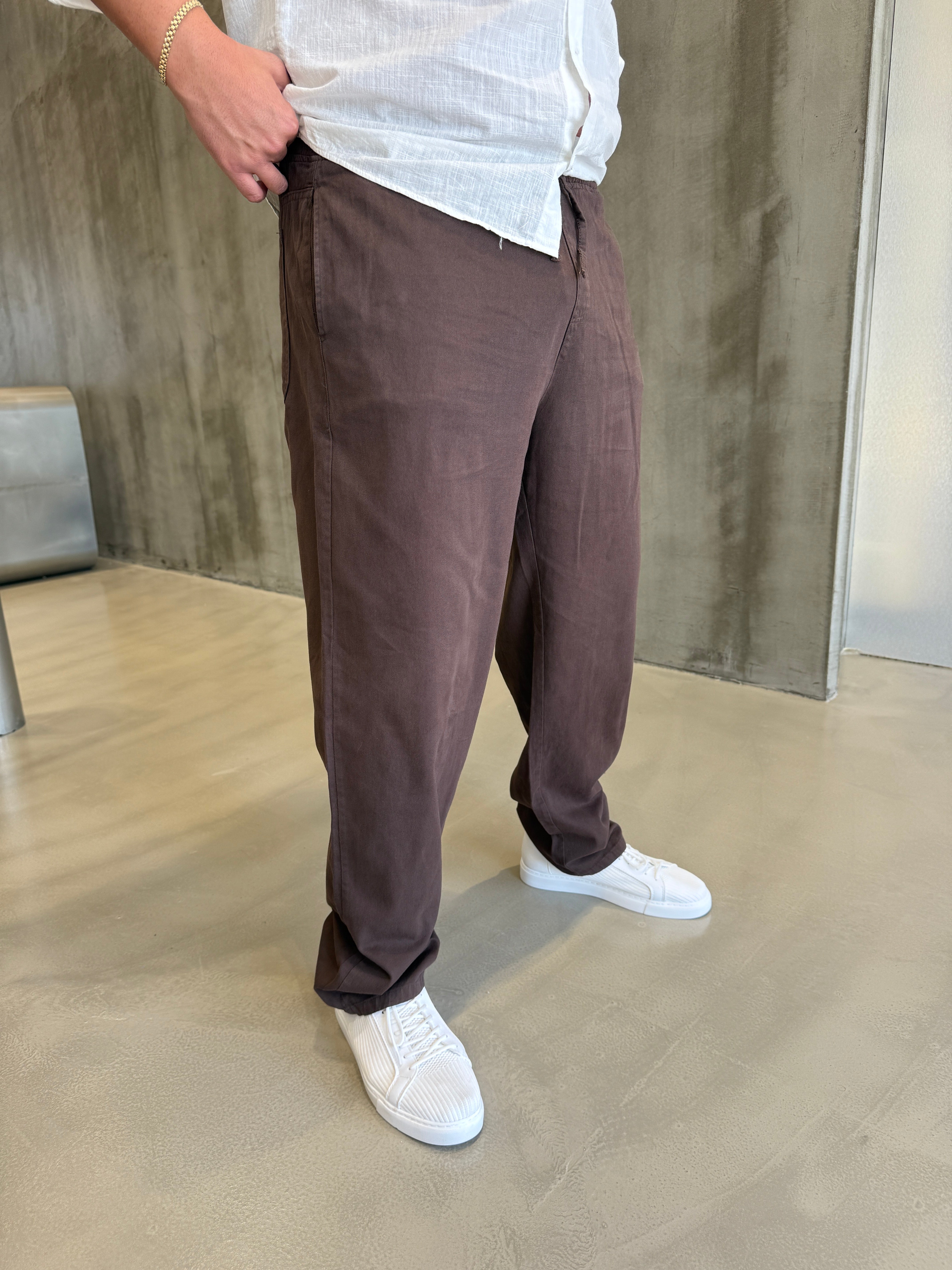 Kahve Gabardin Baggy Pantolon